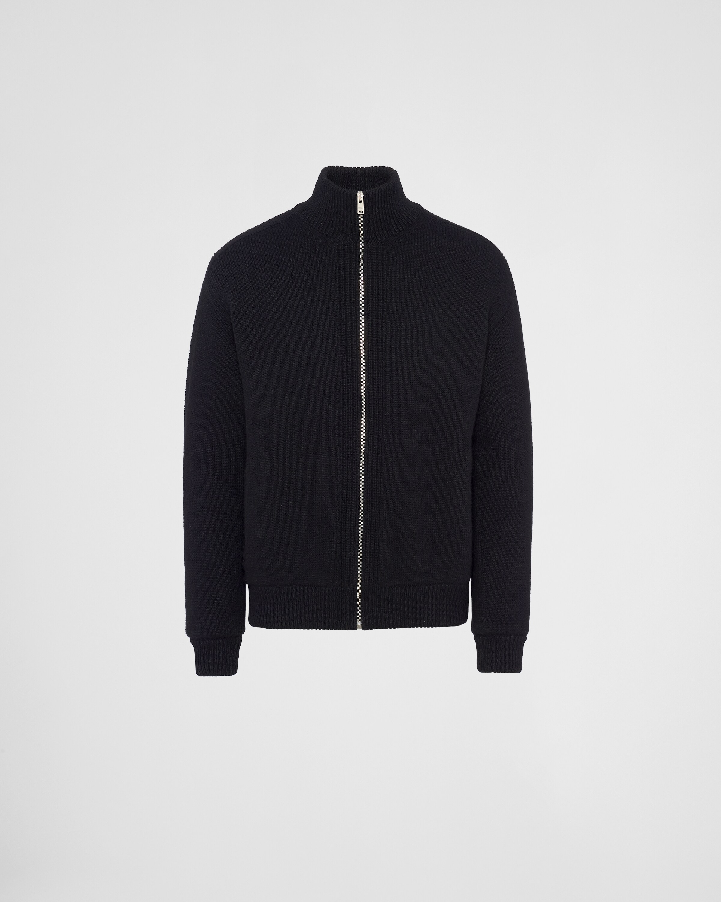 Prada Stretch Wool Blend Cardigan With Front Pockets