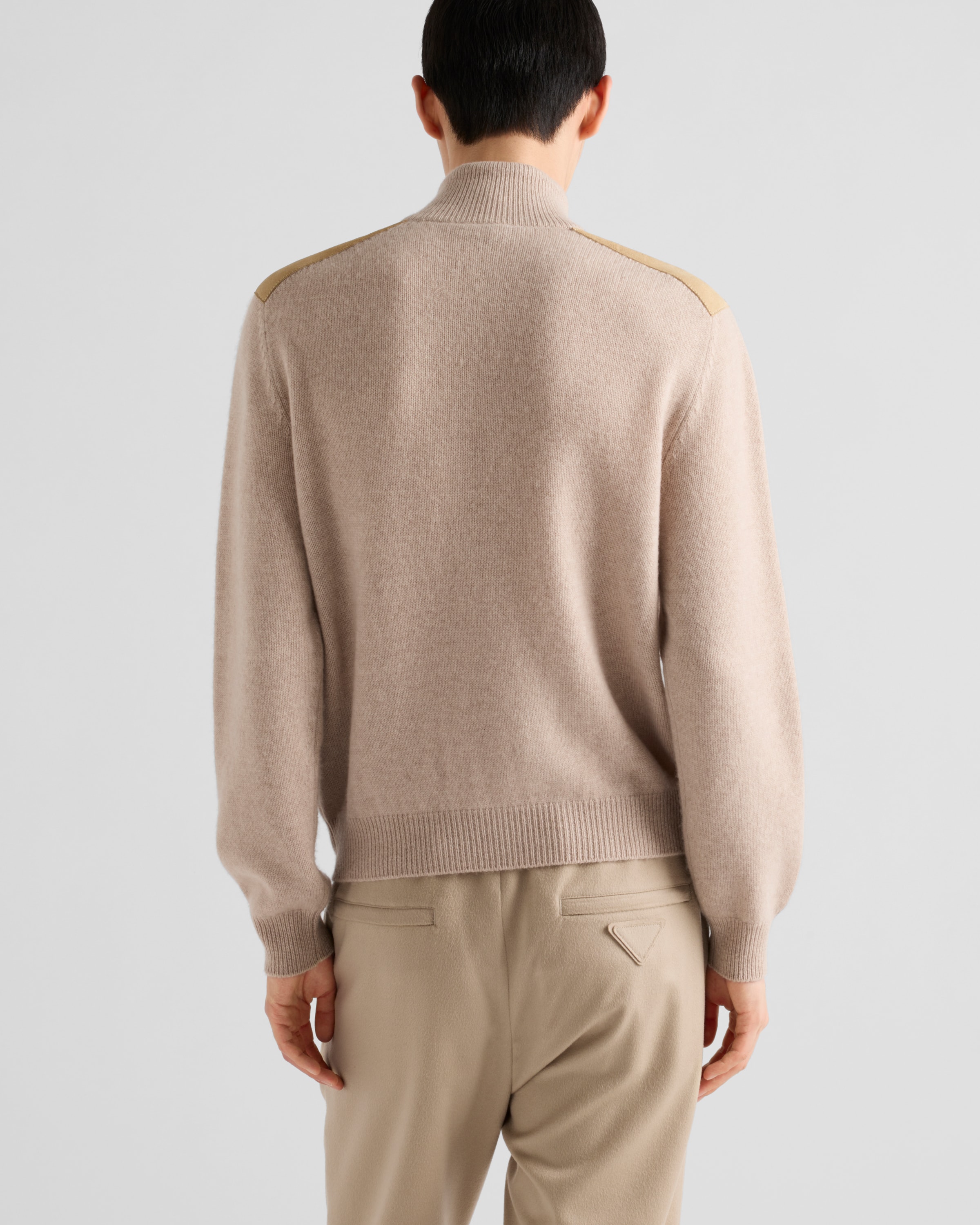 【送料&関税込】Prada Beige Cashmere Cardigan Desert Beige Cashmere Cardigan | PRADA