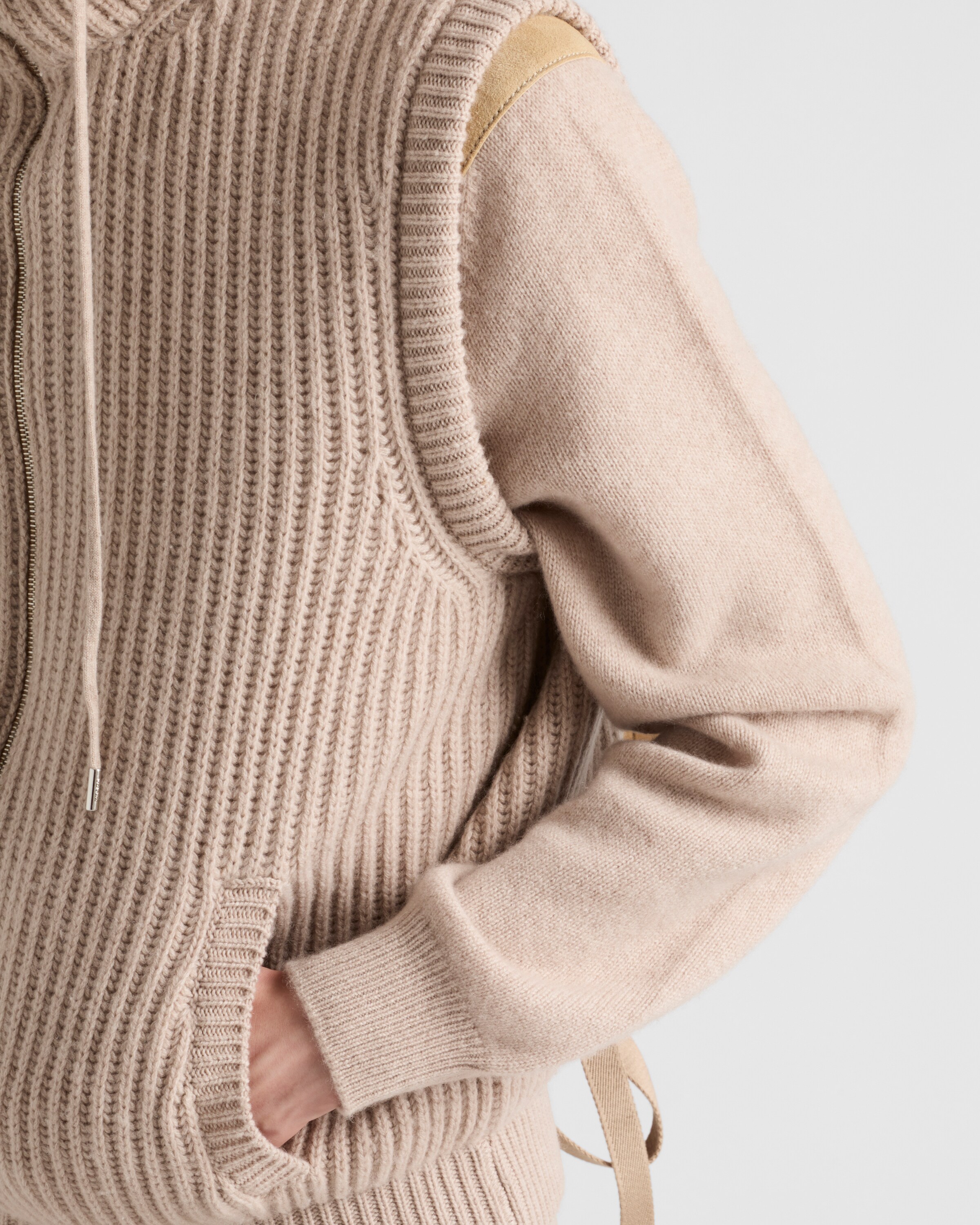 Prada Long-sleeved Sweater In Wüstenbeige