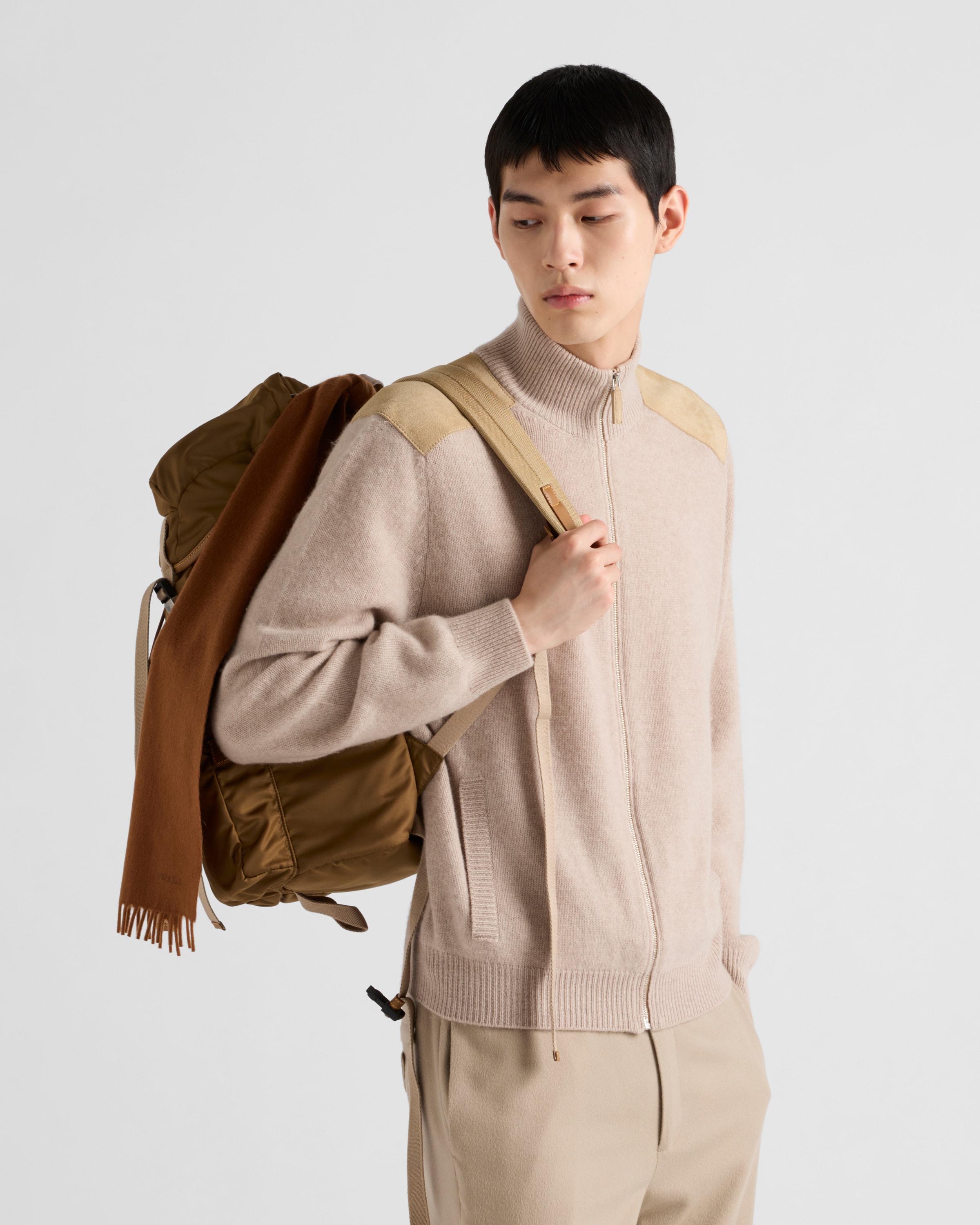 Prada Long-sleeved Sweater In Wüstenbeige