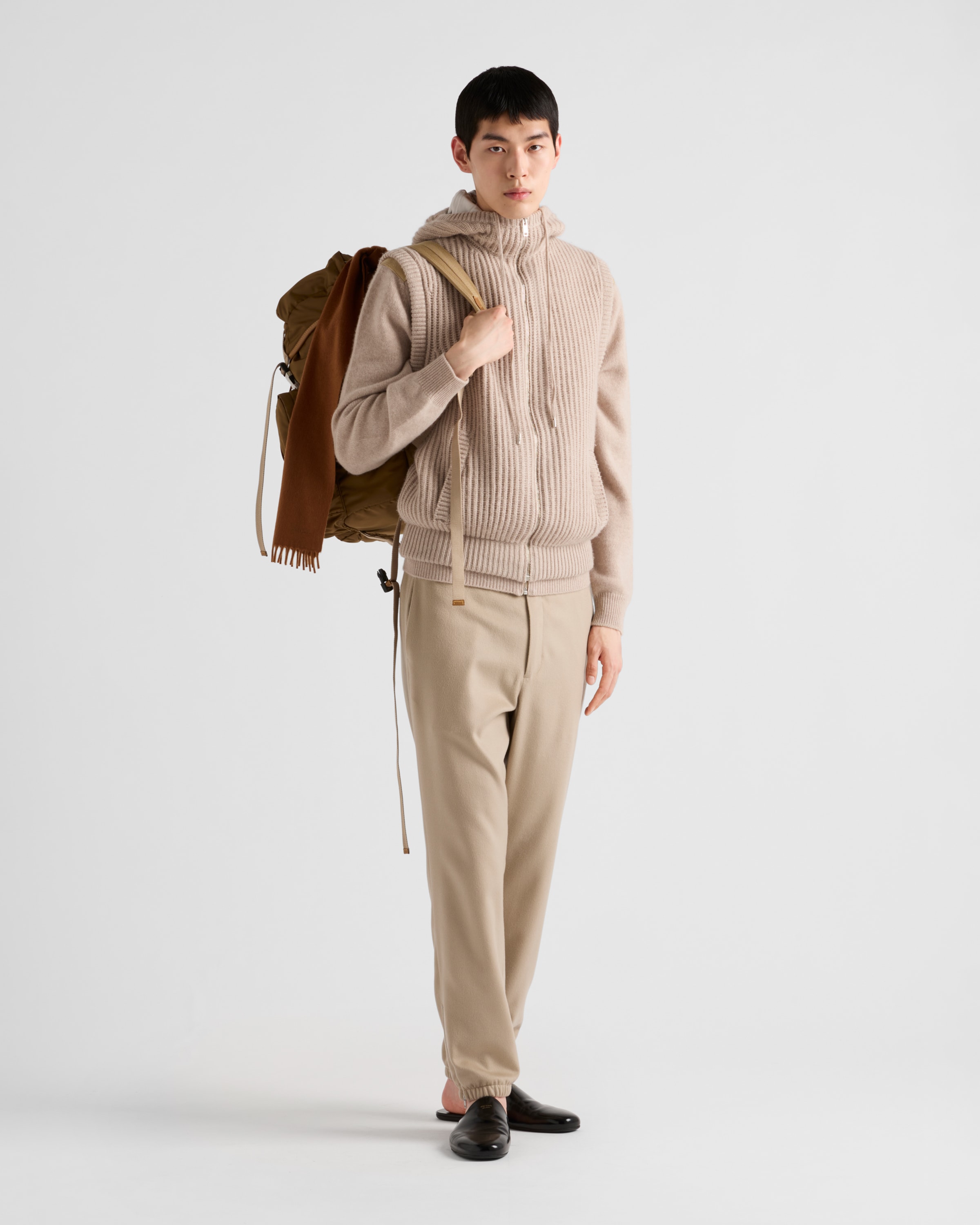 Prada Long-sleeved Sweater In Wüstenbeige