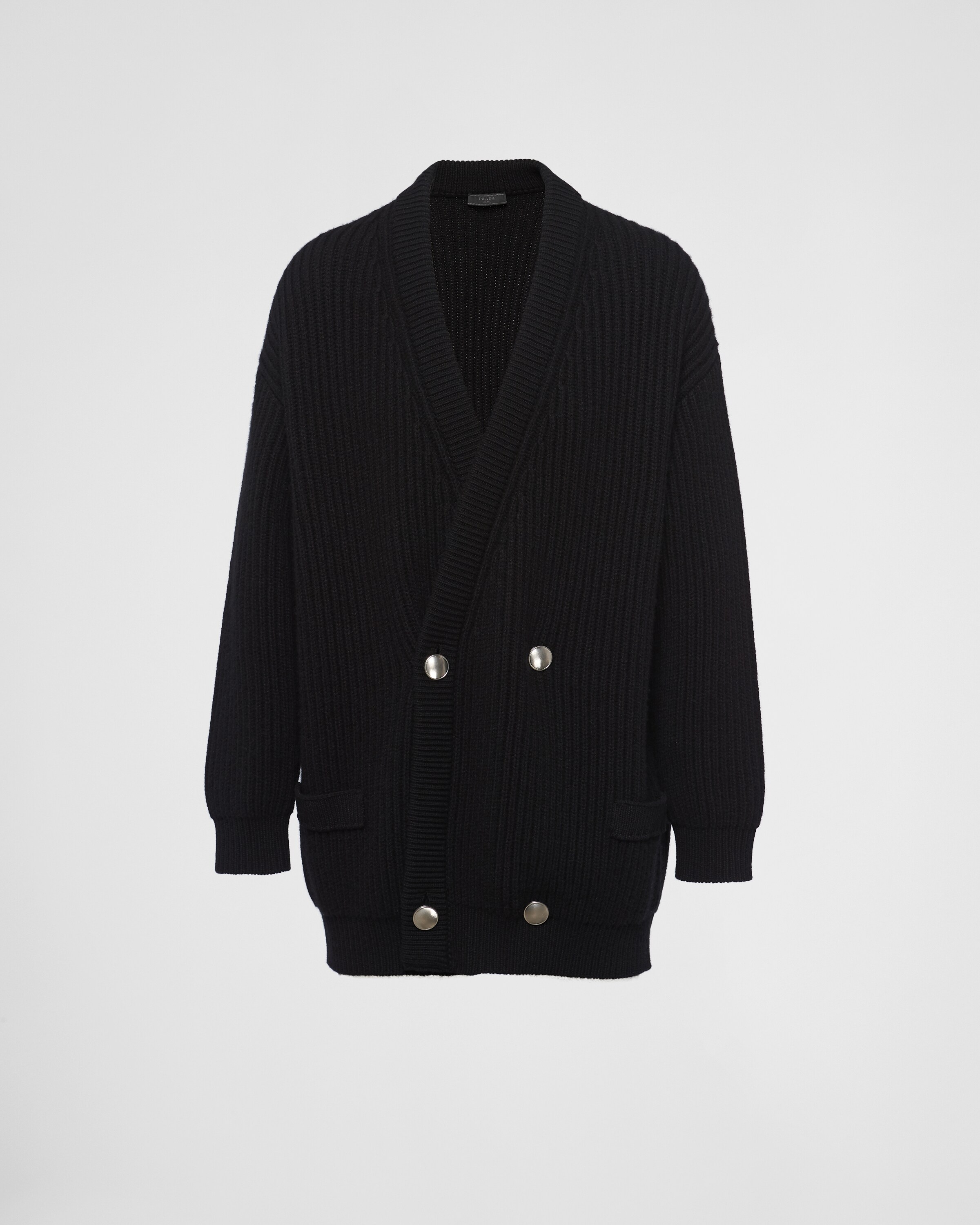 Prada Cashmere Cardigan In Black