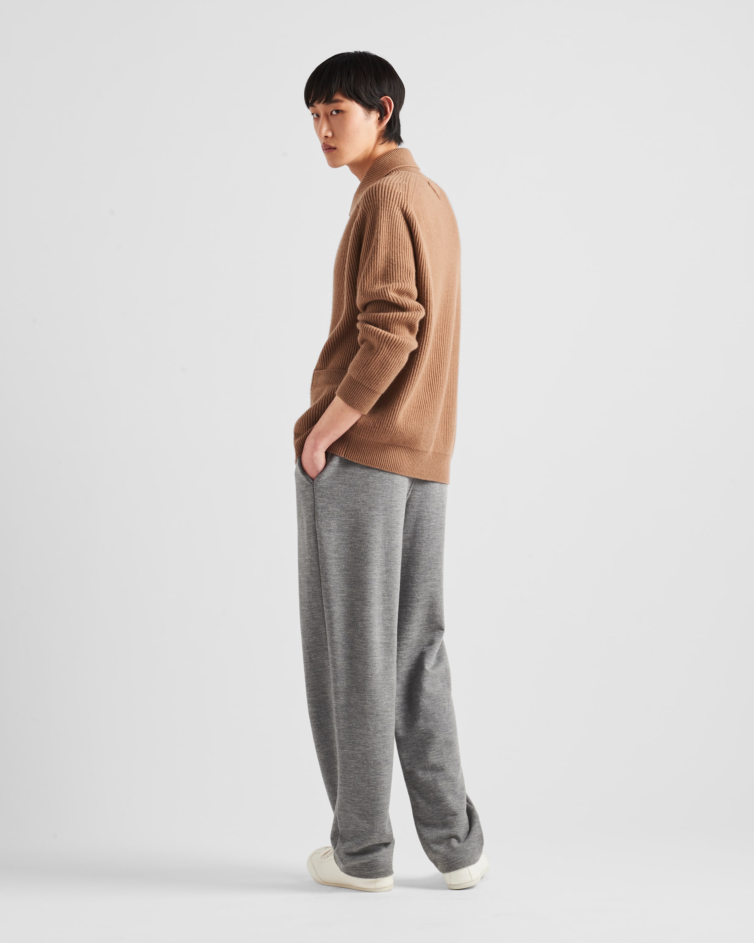 Camel Brown Cashmere Cardigan | PRADA