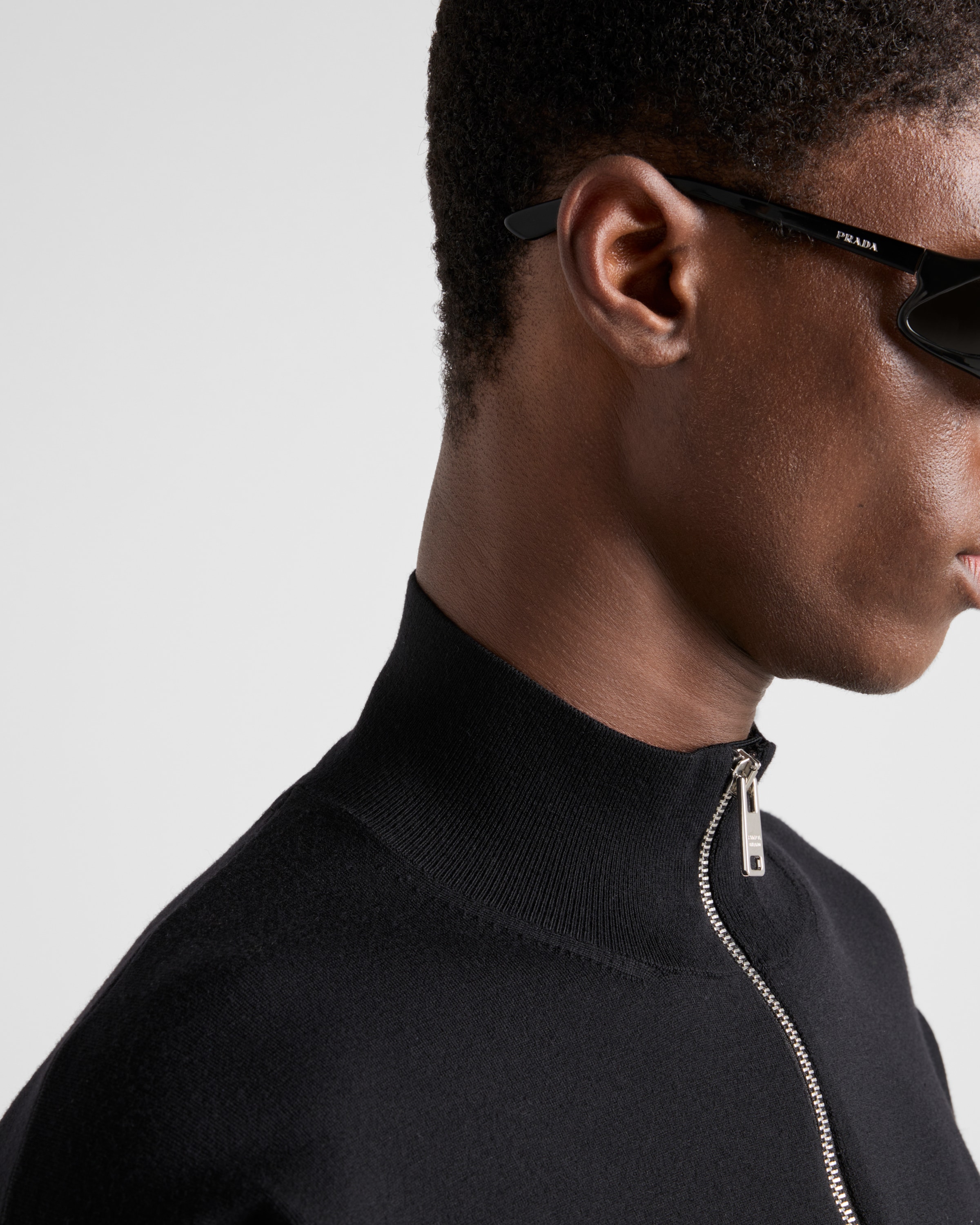 ブラック スーパーファインウール カーディガン | PRADA