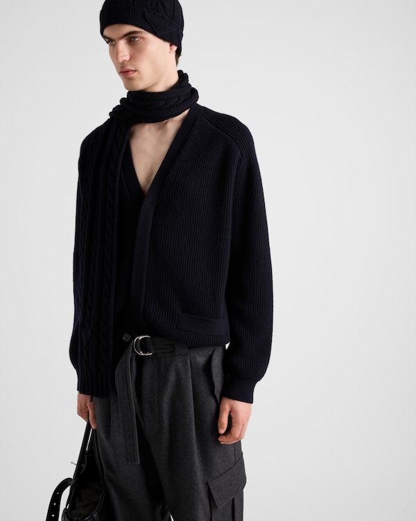 カシミヤ カーディガン - ネイビー カシミヤ カーディガン - ネイビー