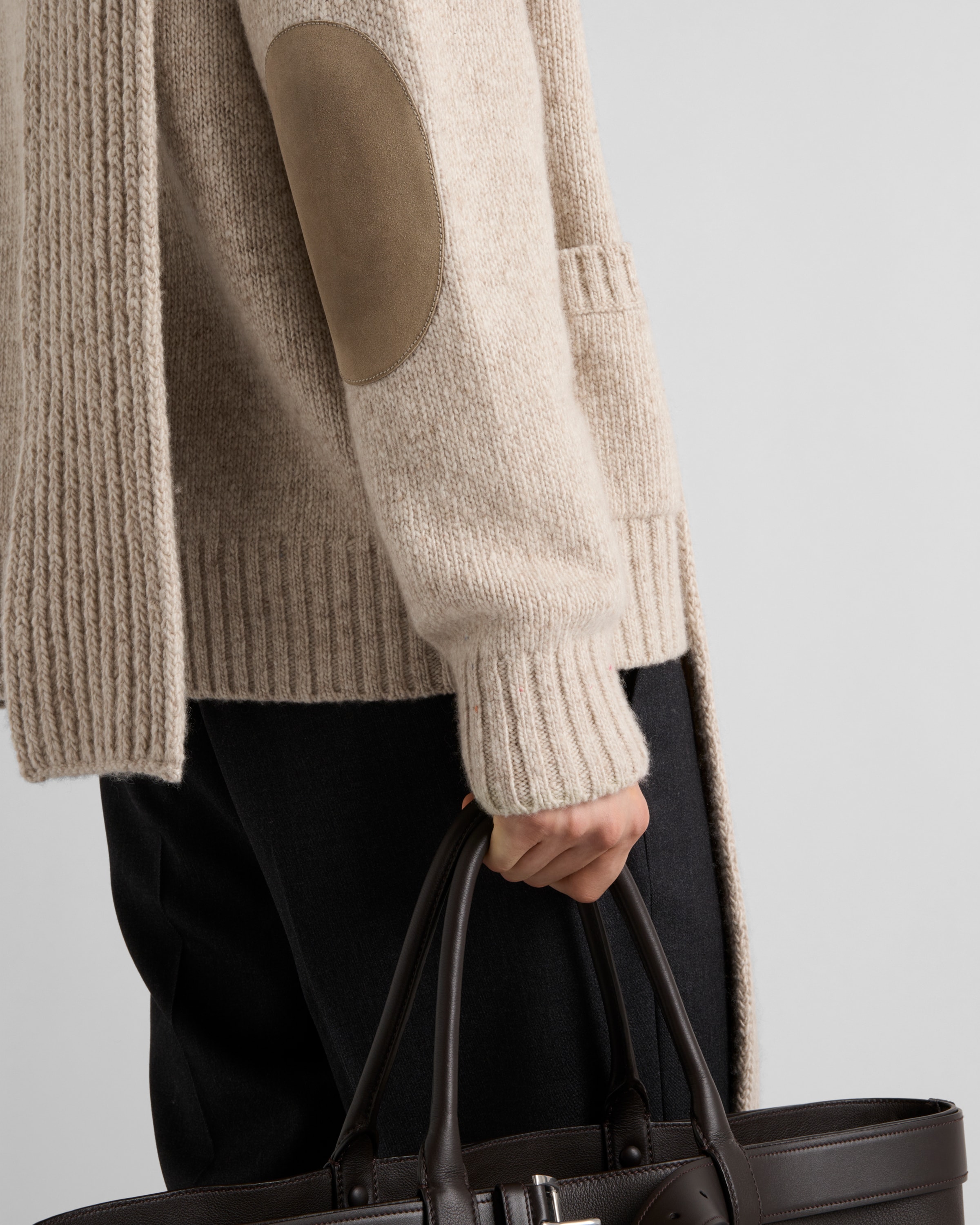 Prada Ribbed-knit Cashmere Cardigan In Wüstenbeige