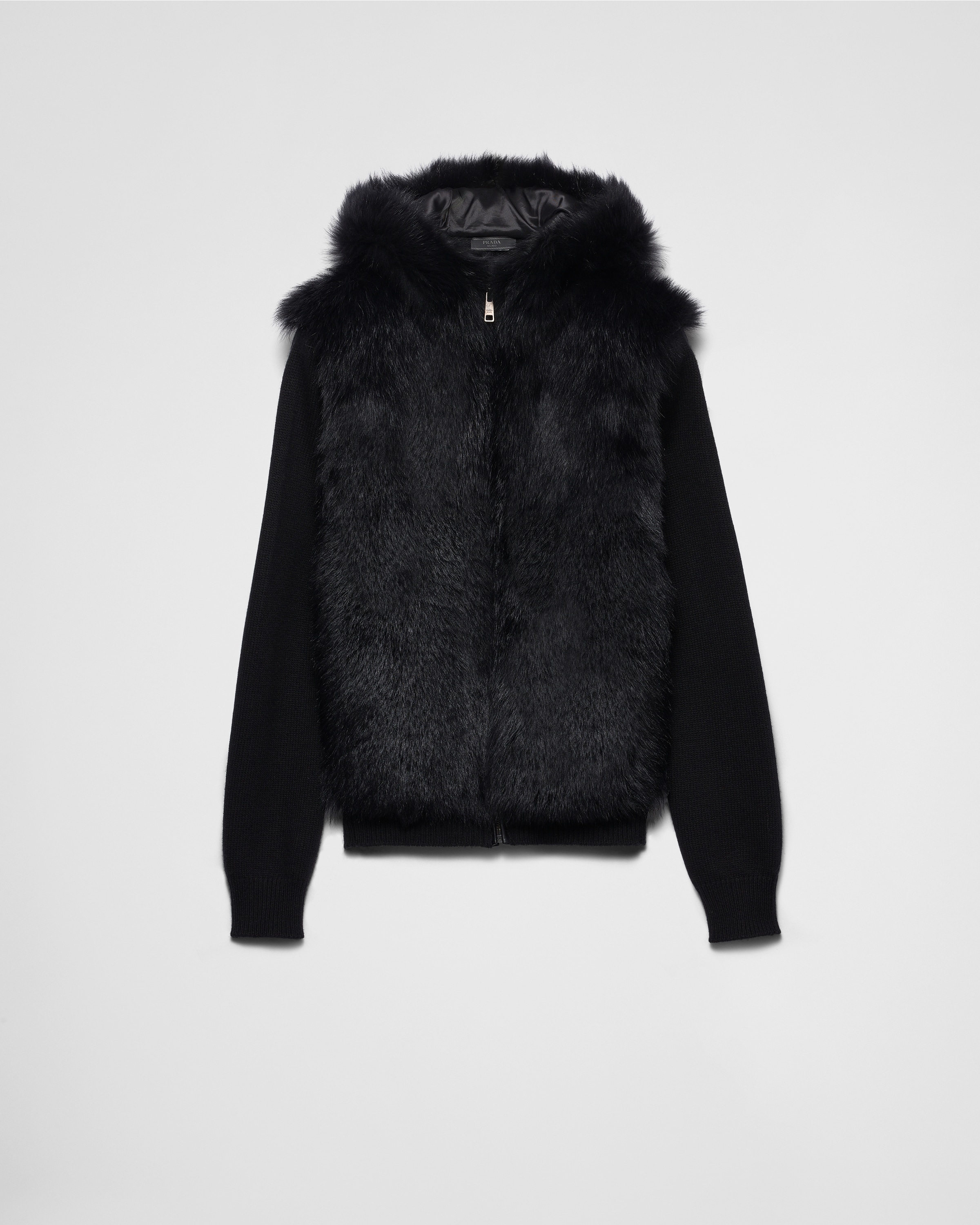 Shop Prada Cashmere And Wool Cardigan In Black