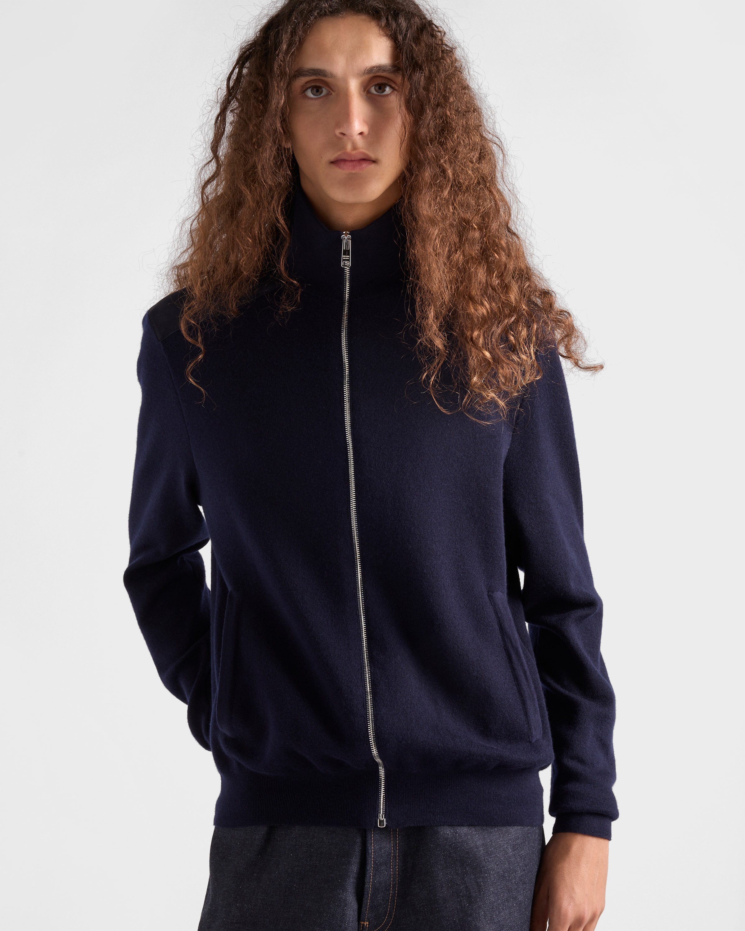Cashmere zipper cardigan