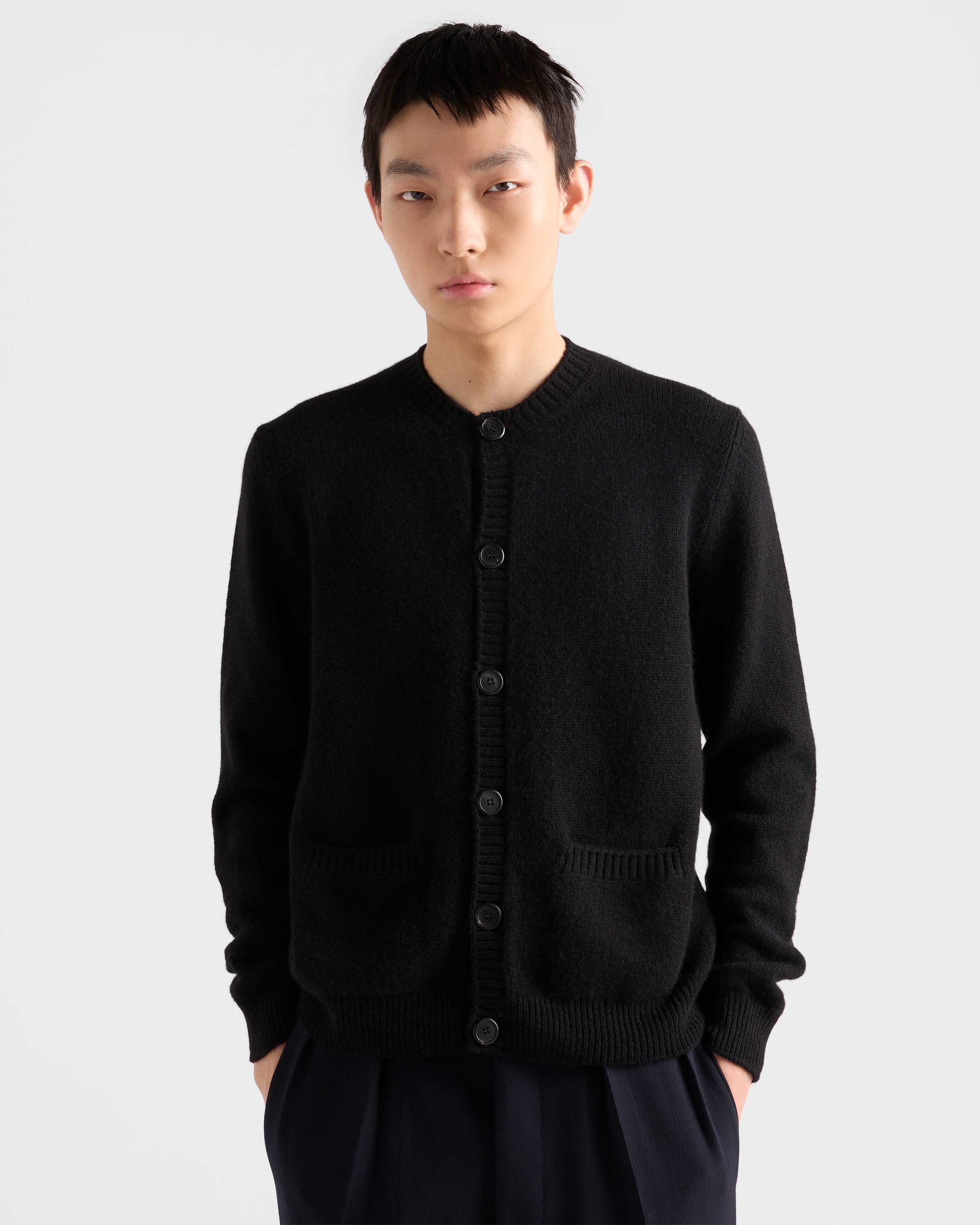 PRADA ブラック カーディガン ブラック テクニカルコットンx Re-Nylon カーディガン | PRADA