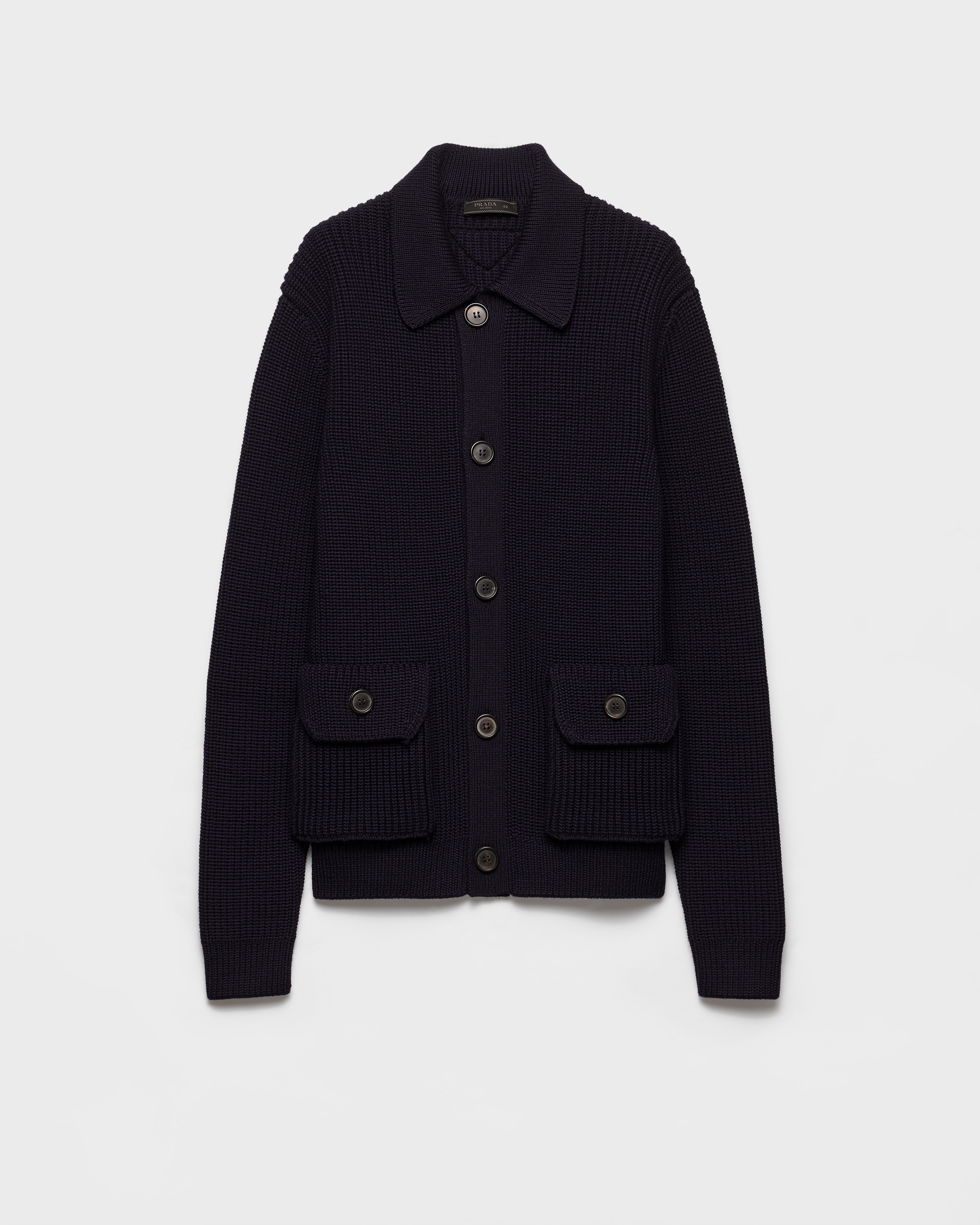 Prada Wool Cardigan In Blue