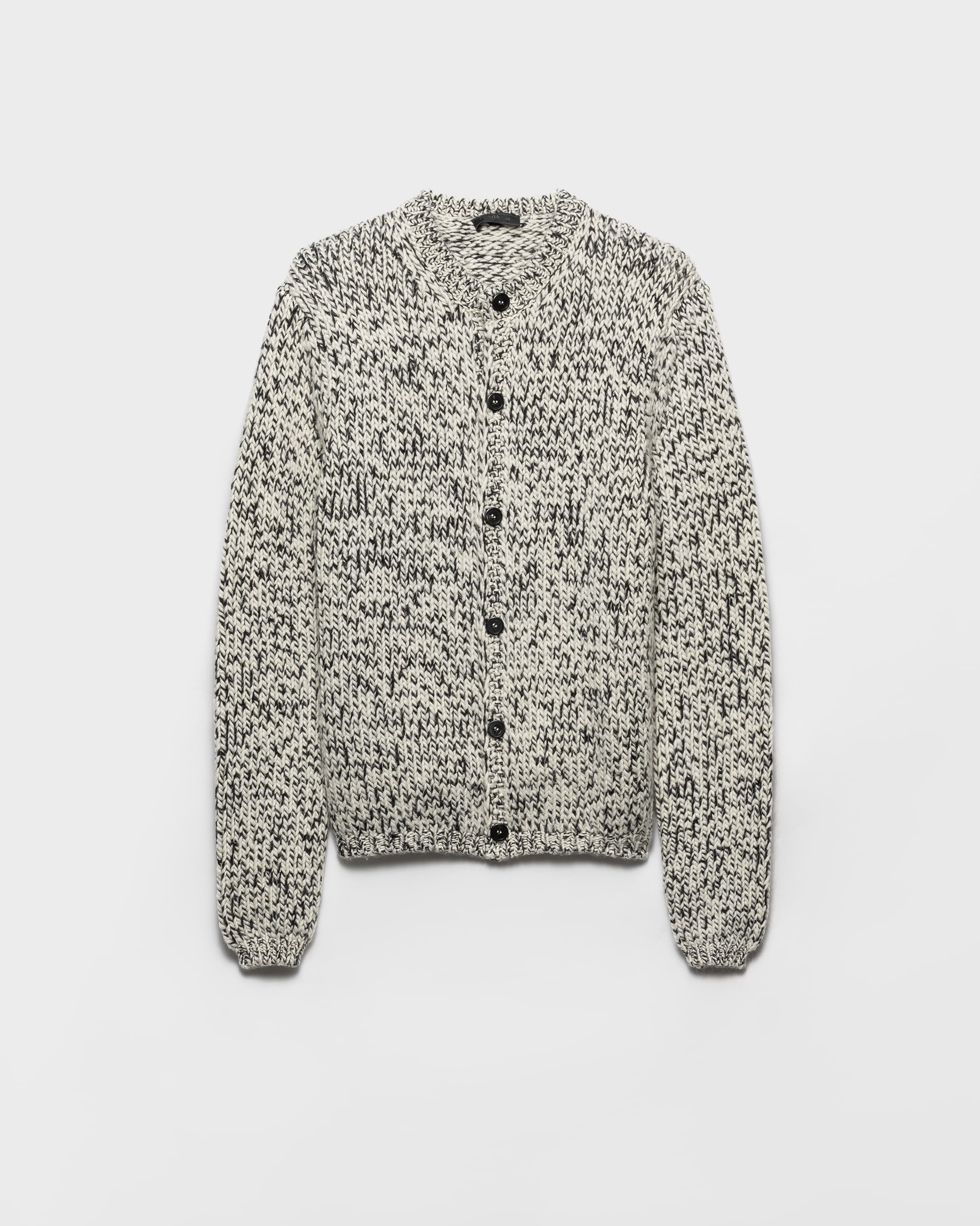 Black/ivory Wool Cardigan | PRADA