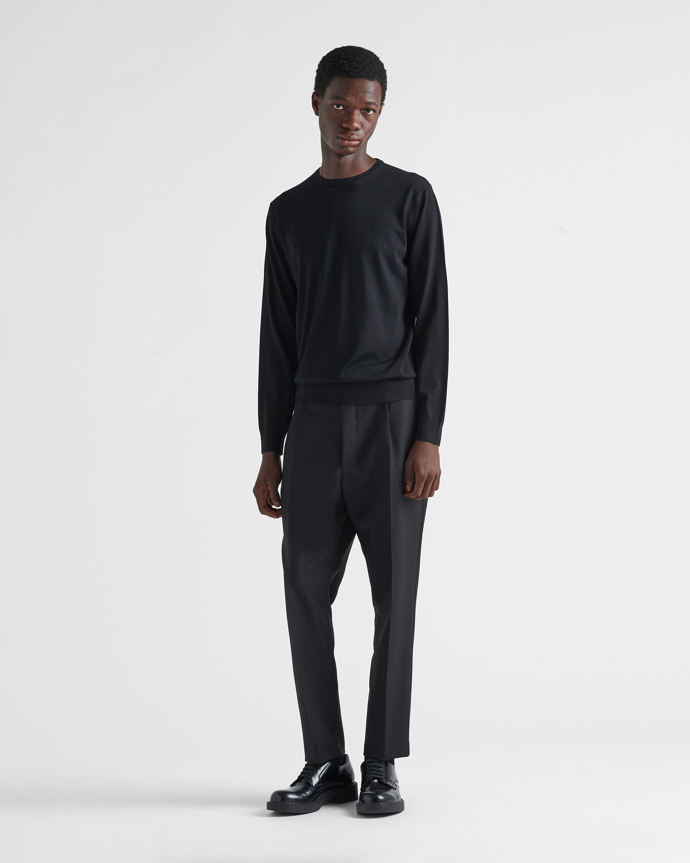 Prada Blue Cashmere Sweater In Black