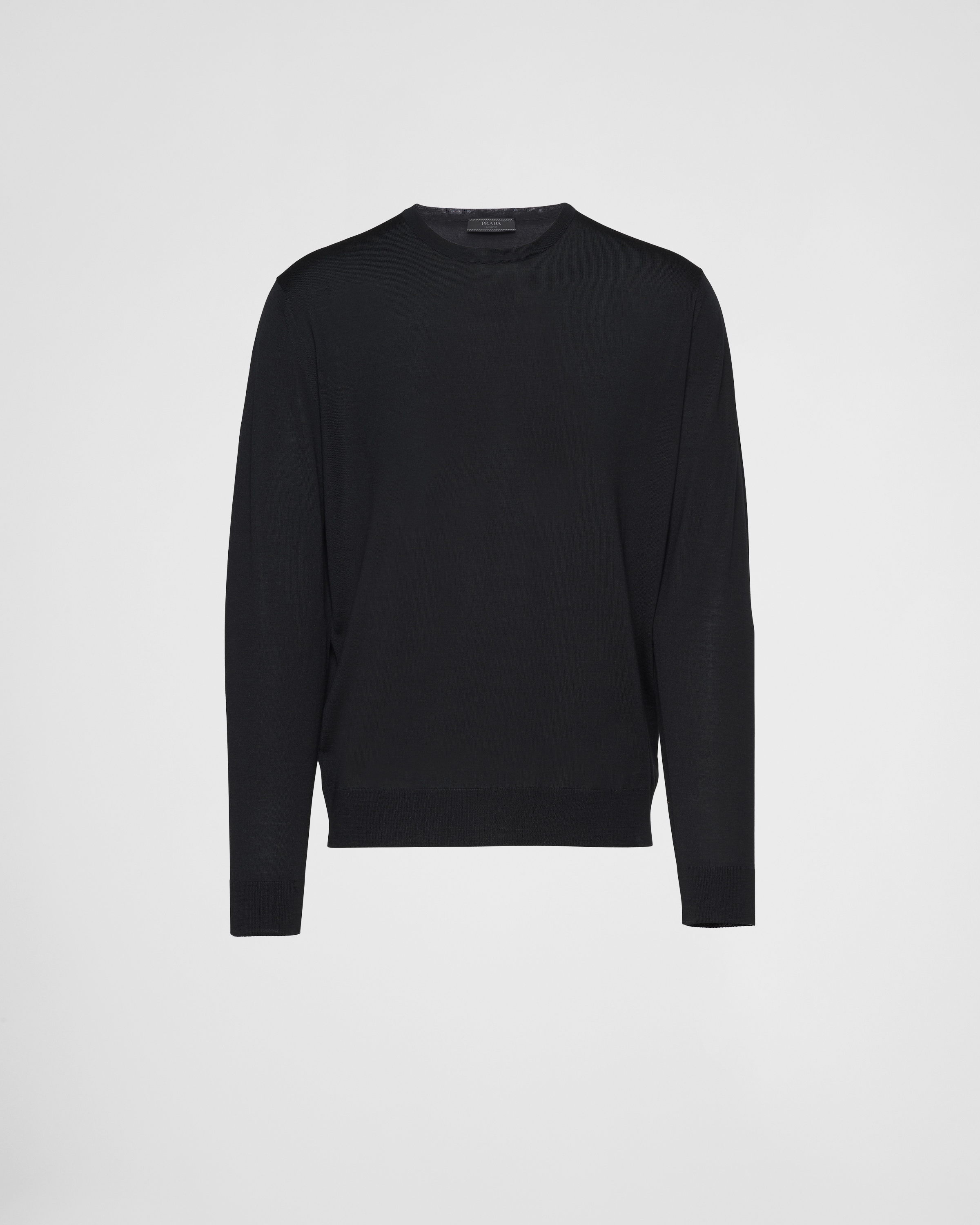 Black Superfine Wool Crew neck Sweater PRADA