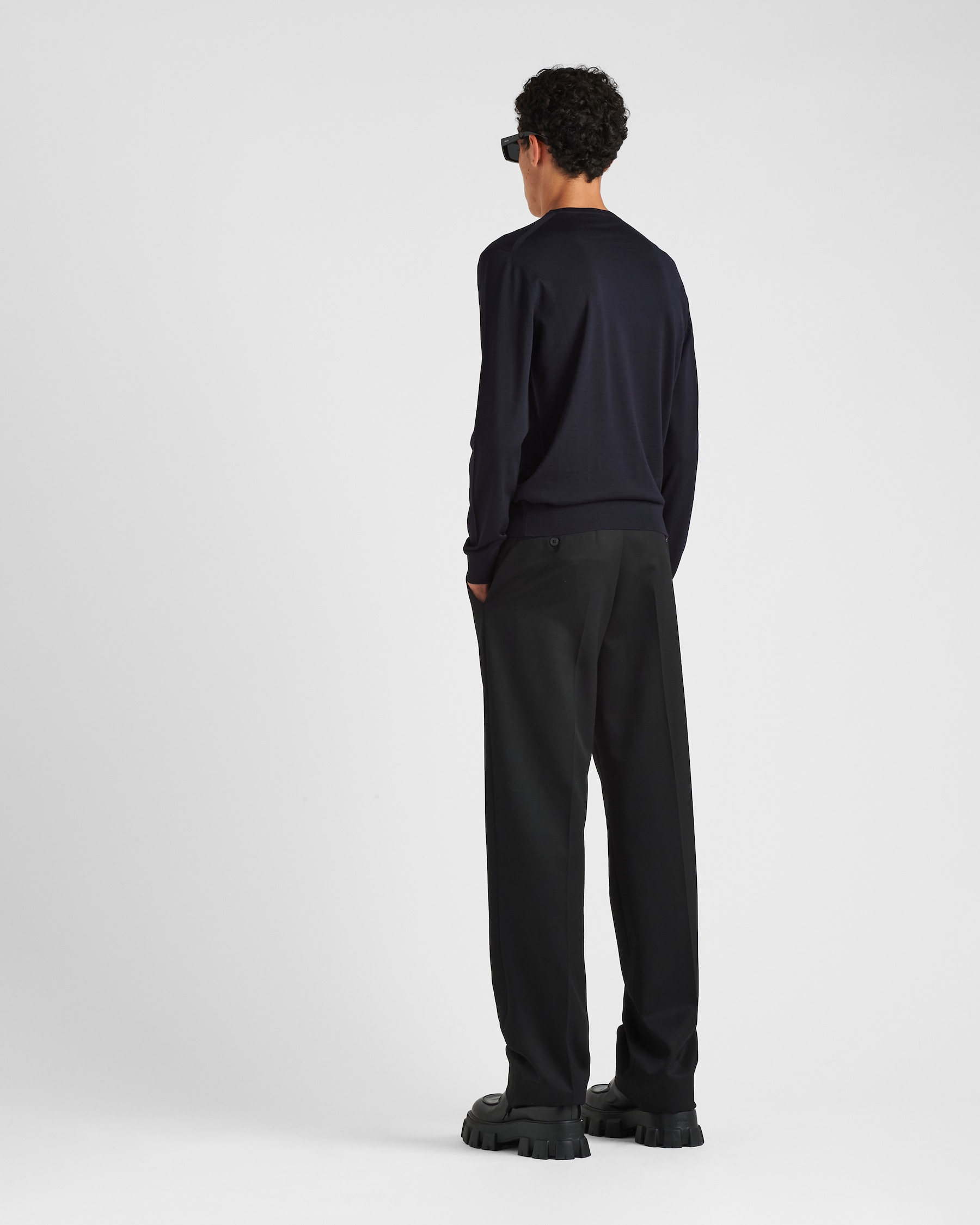 Prada Men Blue Silk Sweater main image 1