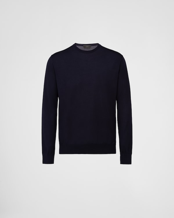 Superfine wool crew-neck sweater - Blue Superfine wool crew-neck sweater - Blue