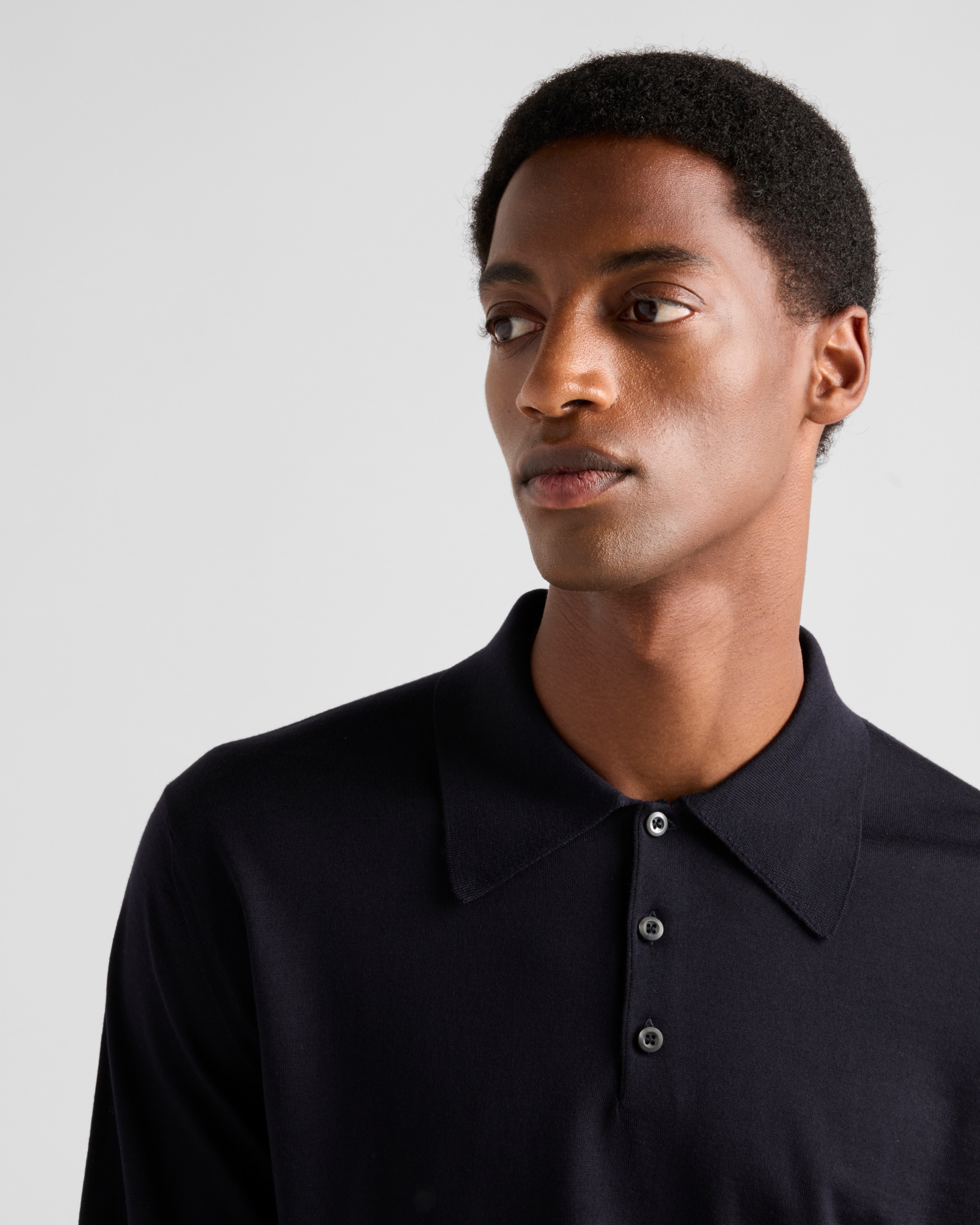 Blue Worsted wool polo shirt | PRADA