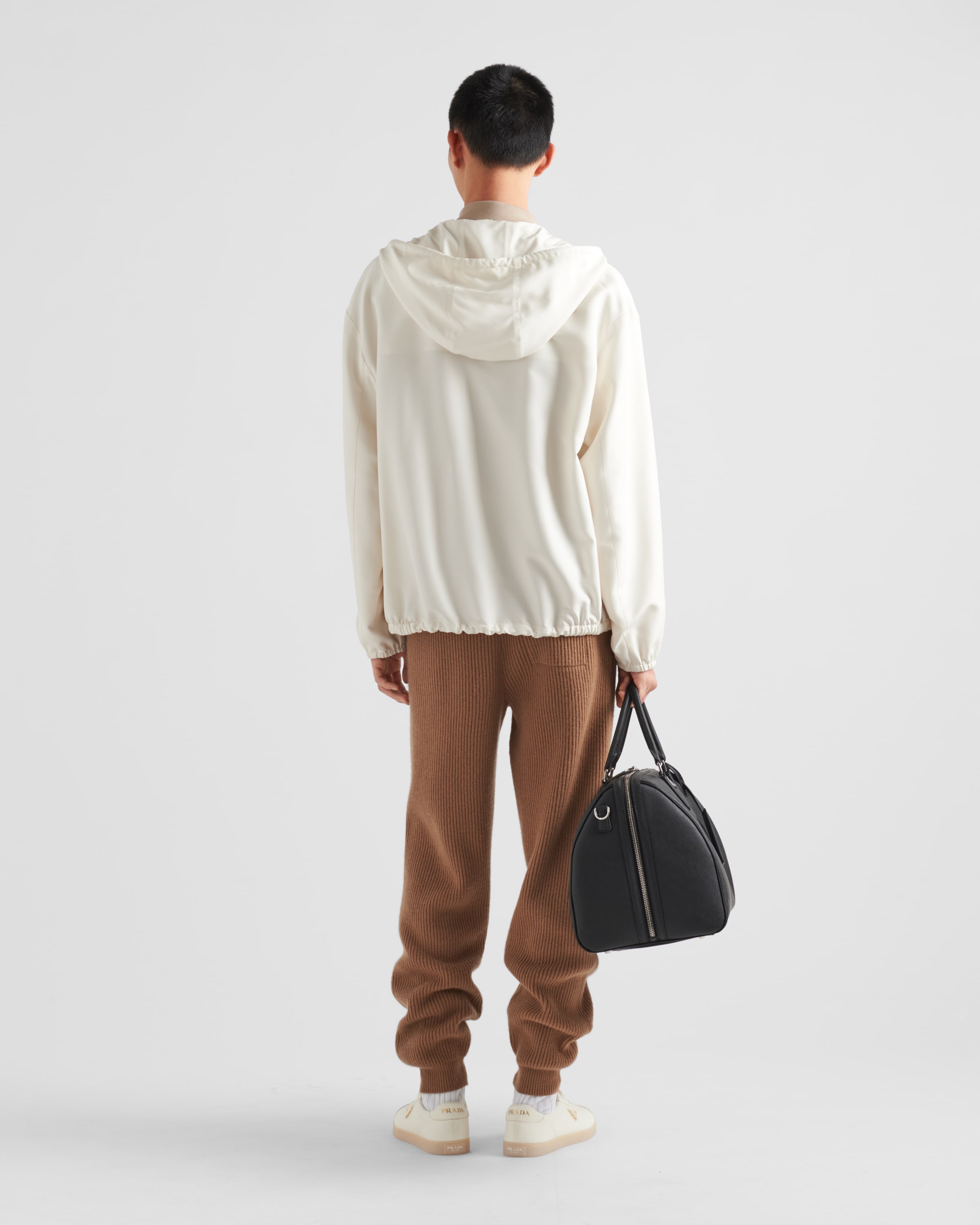 Camel Brown Cashmere joggers | PRADA