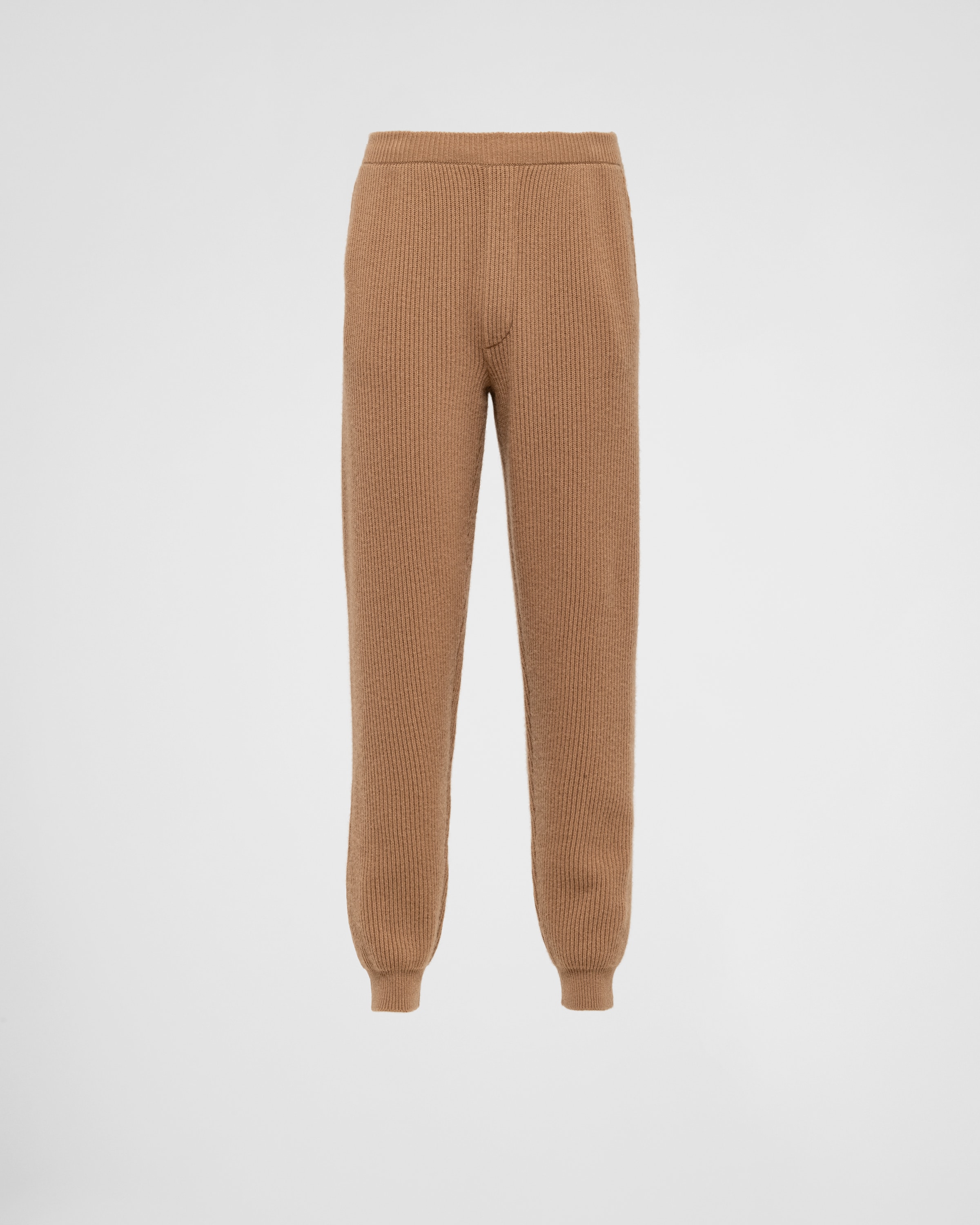 Prada Cashmere Joggers In Camel Brown