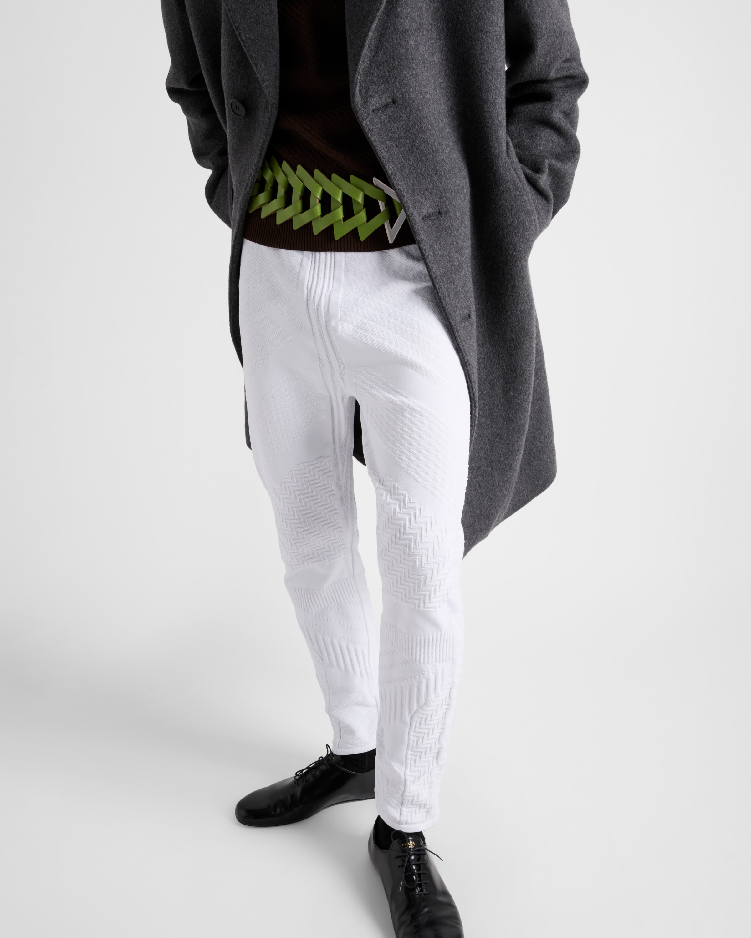 White Technical Fabric Pants PRADA