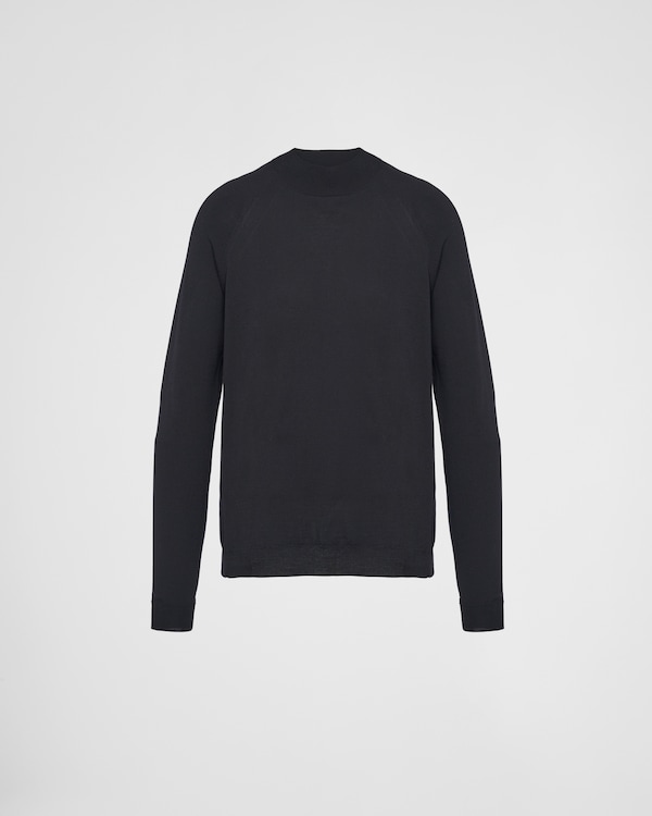 Black Technical jersey mock turtleneck | PRADA