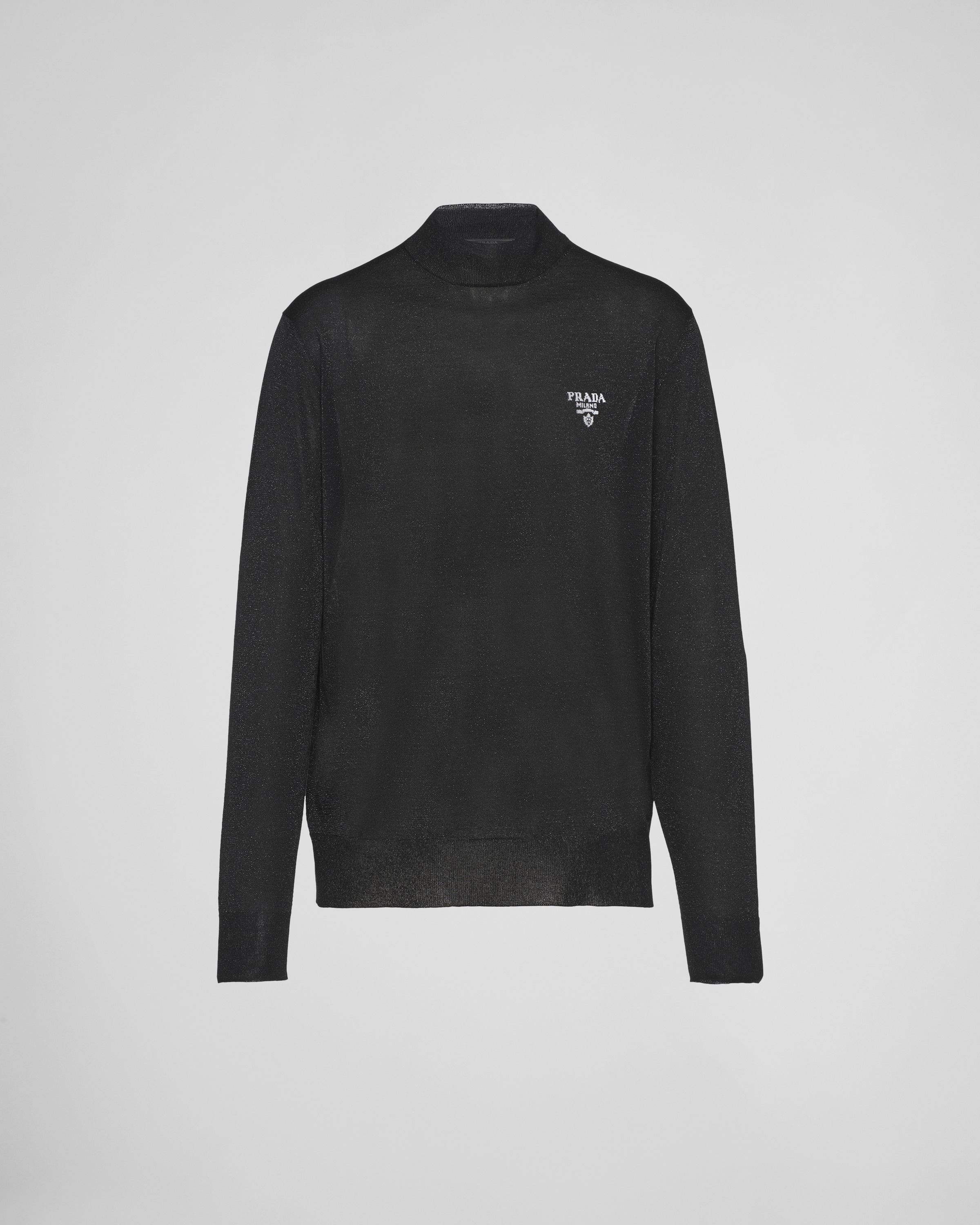 Black silk turtleneck sweater clearance