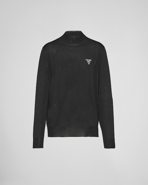 Black silk turtleneck sweater clearance