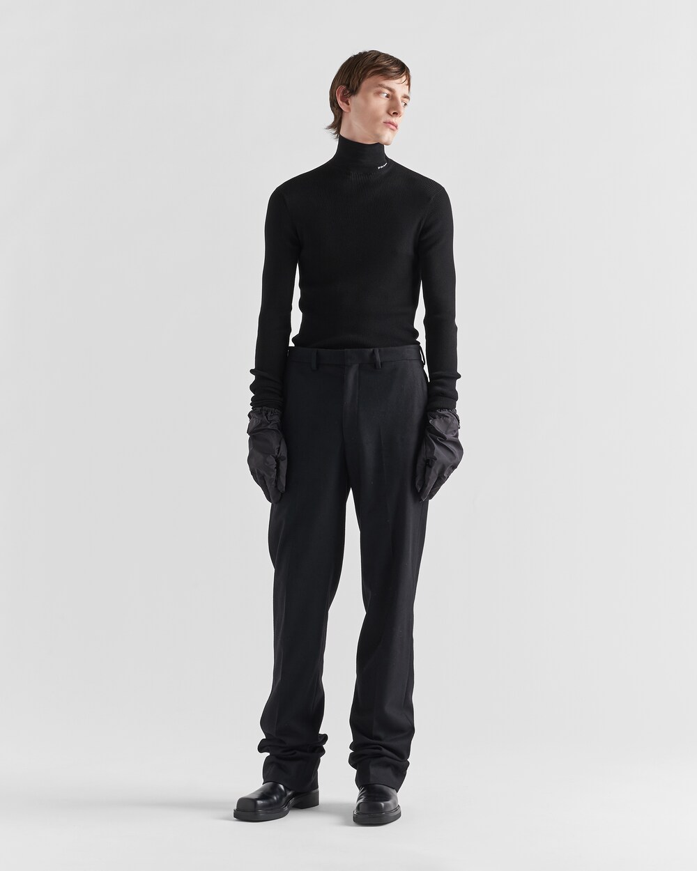Black Cotton turtleneck sweater | Prada