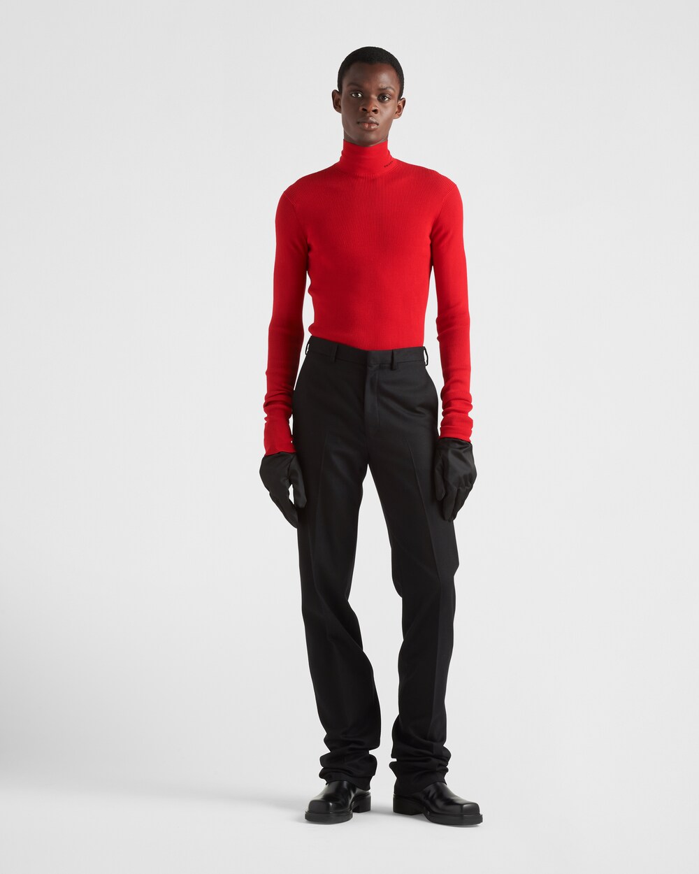 Red Cotton turtleneck sweater | Prada