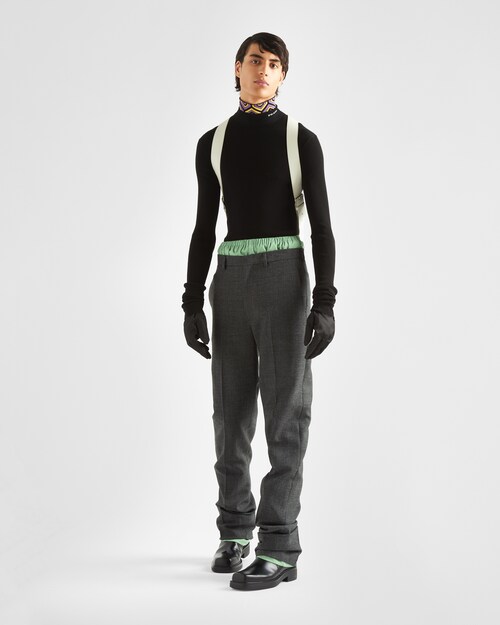Prada Cotton sweater with jacquard turtleneck 2