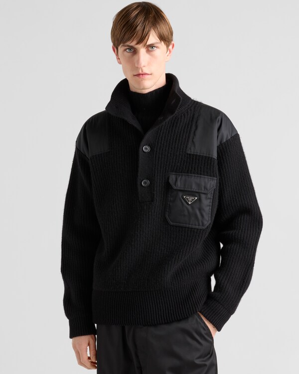 ウールxカシミヤ タートルネック セーター - ブラック ウールxカシミヤ タートルネック セーター - ブラック