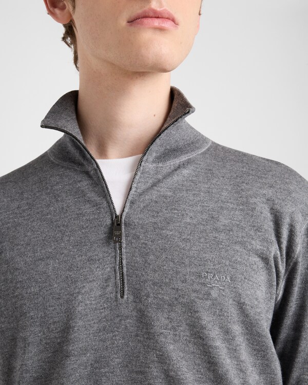 Cashmere and silk turtleneck - Slate Gray Cashmere and silk turtleneck - Slate Gray