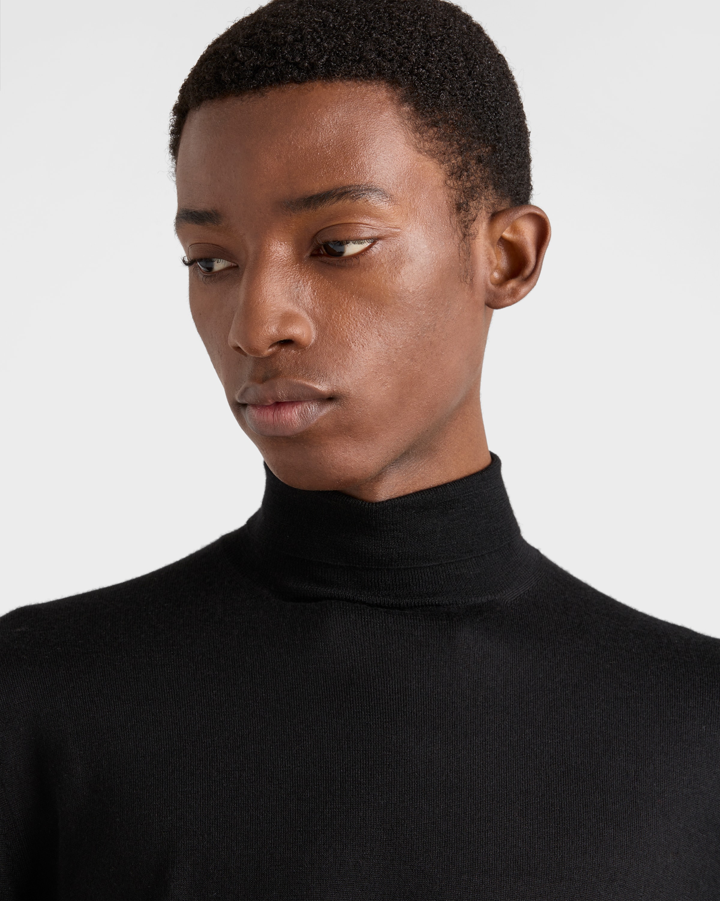 Prada Cashmere And Silk Turtleneck Sweater In Black