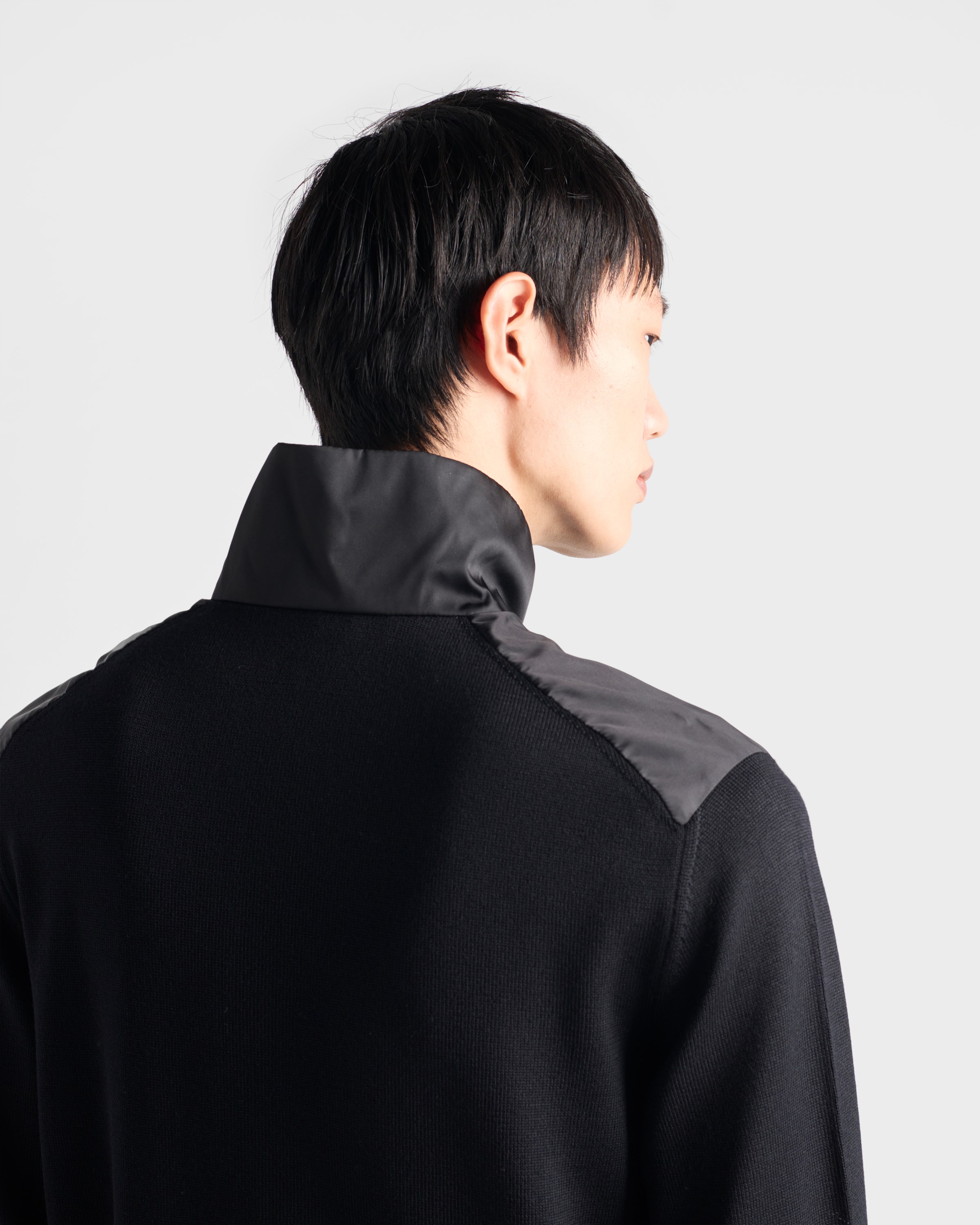 Black Superfine wool half-zipper sweater | PRADA