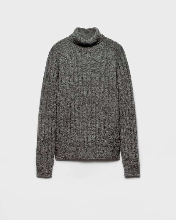 Cashmere and wool turtleneck sweater - Slate Gray/Cocoa Brown Cashmere and wool turtleneck sweater - Slate Gray/Cocoa Brown