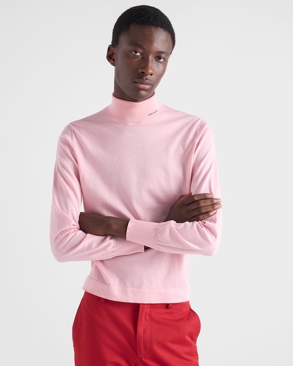 Cotton turtleneck sweater - Pink Cotton turtleneck sweater - Pink