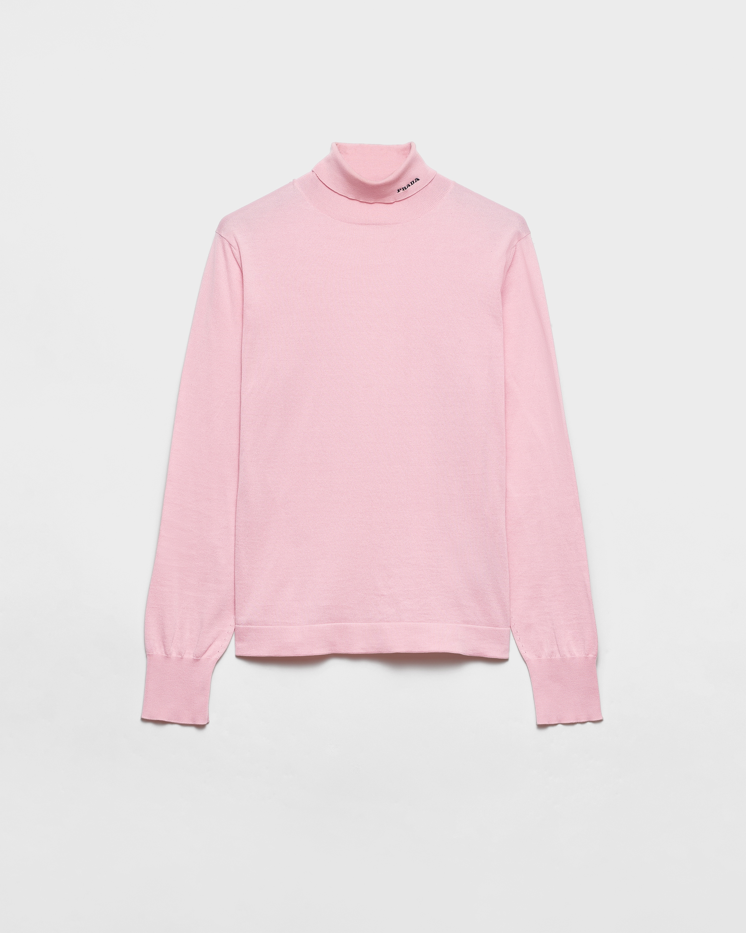 プラダ PRADA 美品 カットソー Tシャツ 長袖 ハイネック L ピンク Pink Cotton turtleneck sweater | PRADA - United States