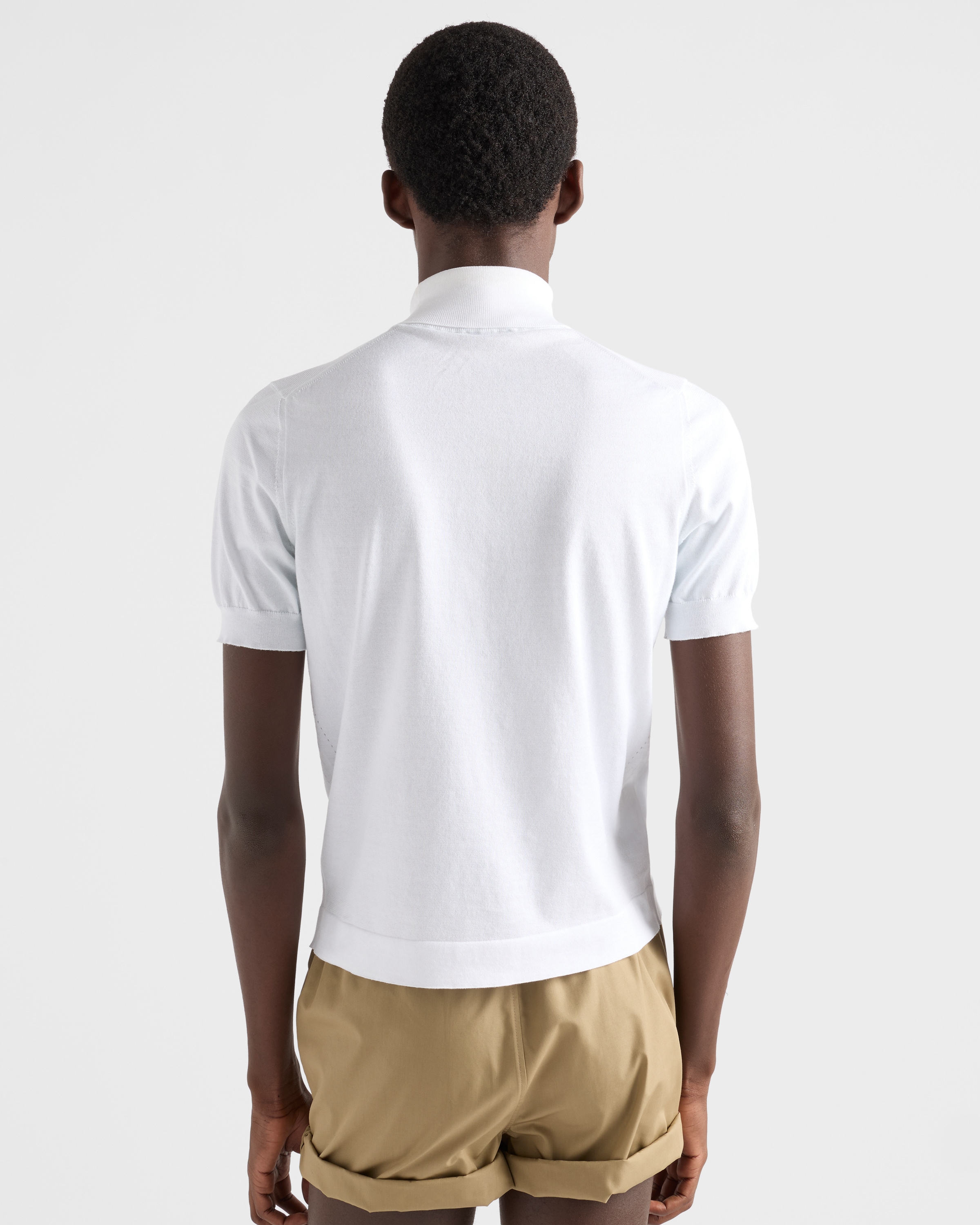 White Cotton turtleneck sweater | PRADA - United States