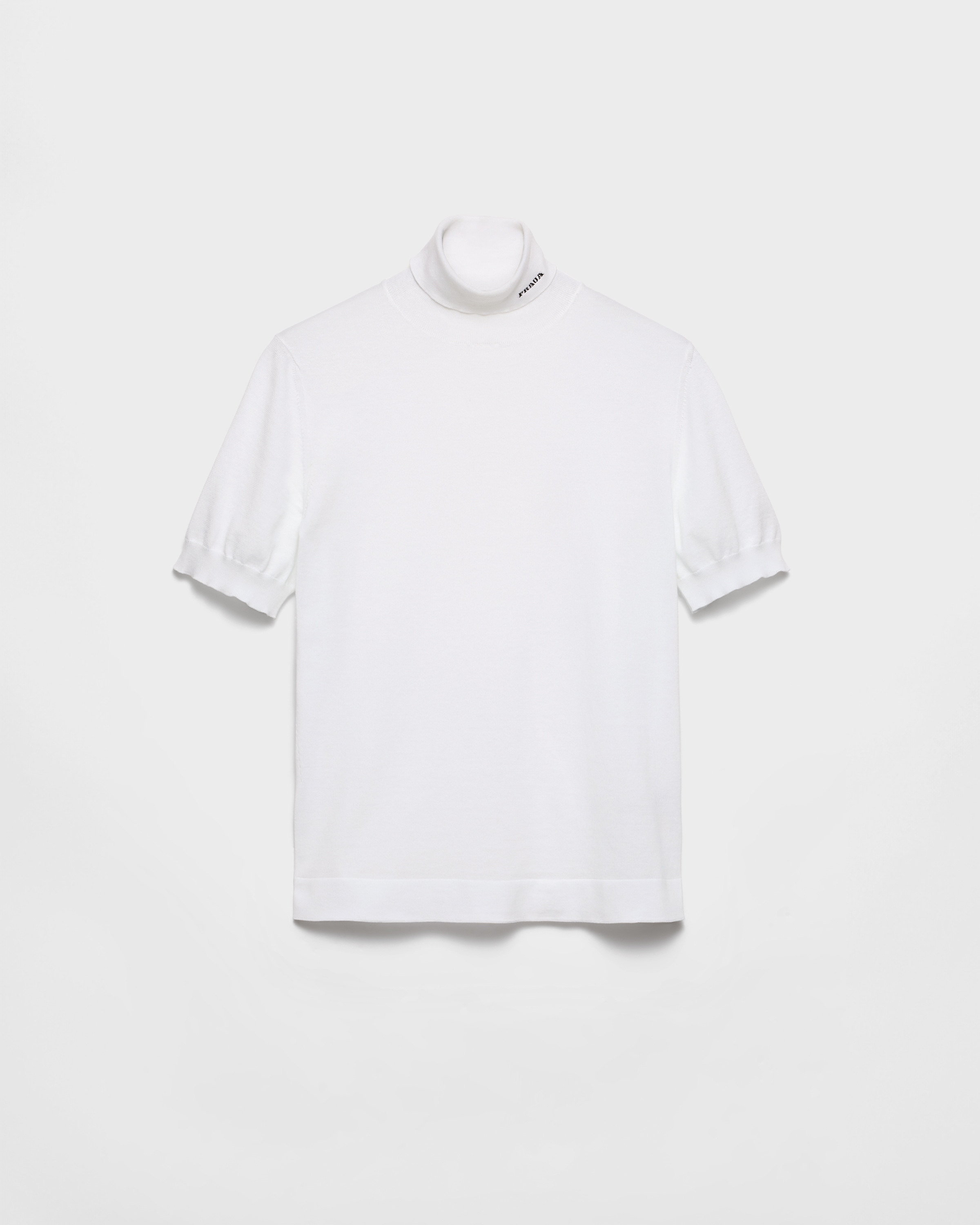 White Cotton turtleneck sweater | PRADA - United States