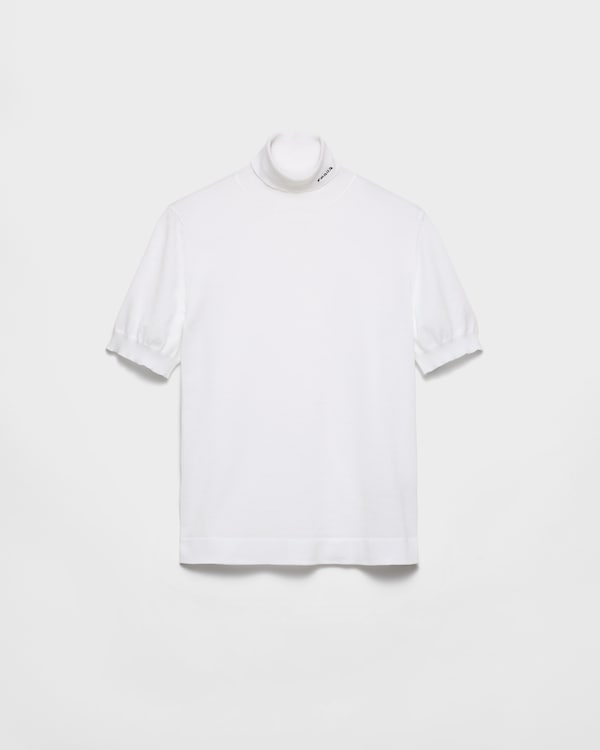 코튼 터틀넥 스웨터 - 화이트 코튼 터틀넥 스웨터 - 화이트