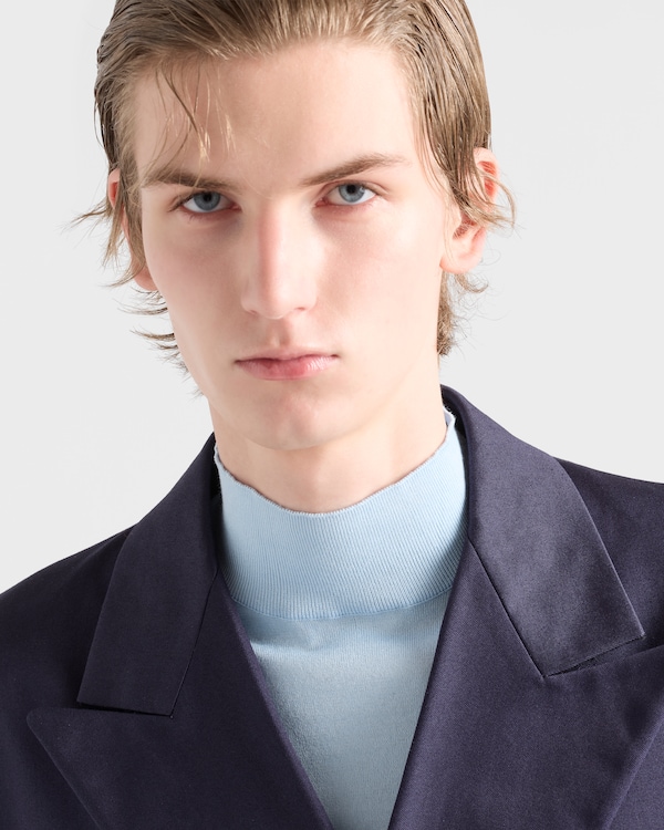 Short-sleeved cotton sweater - Sky Blue Short-sleeved cotton sweater - Sky Blue