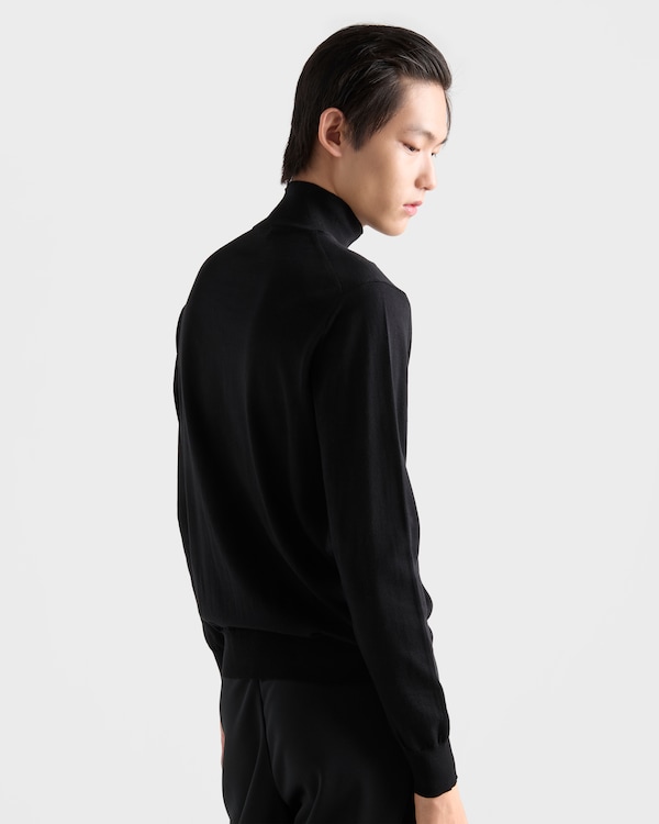 Cotton mock turtleneck sweater - Black Cotton mock turtleneck sweater - Black