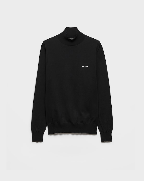Cotton mock turtleneck sweater - Black Cotton mock turtleneck sweater - Black