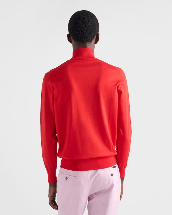 Cotton mock turtleneck sweater - Red Cotton mock turtleneck sweater - Red