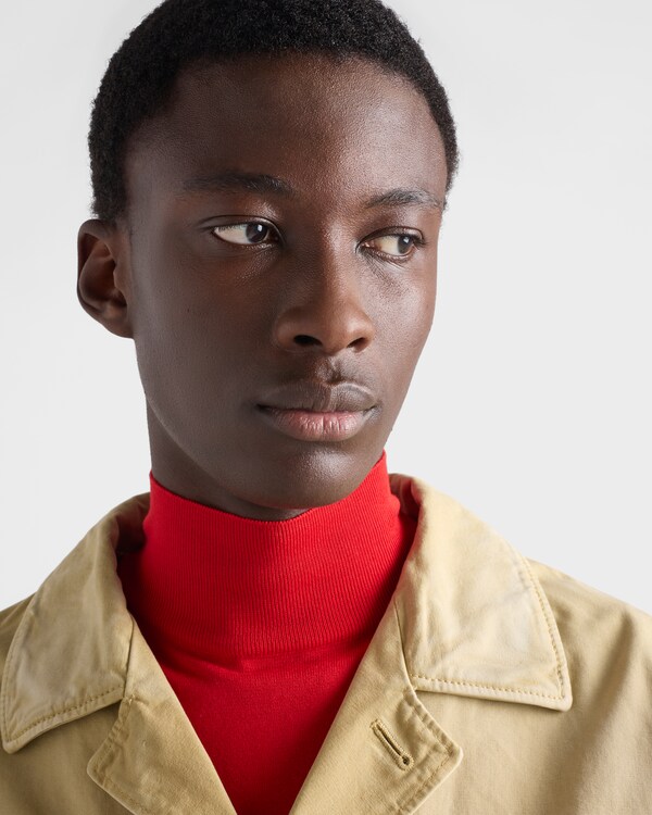 Cotton mock turtleneck sweater - Red Cotton mock turtleneck sweater - Red