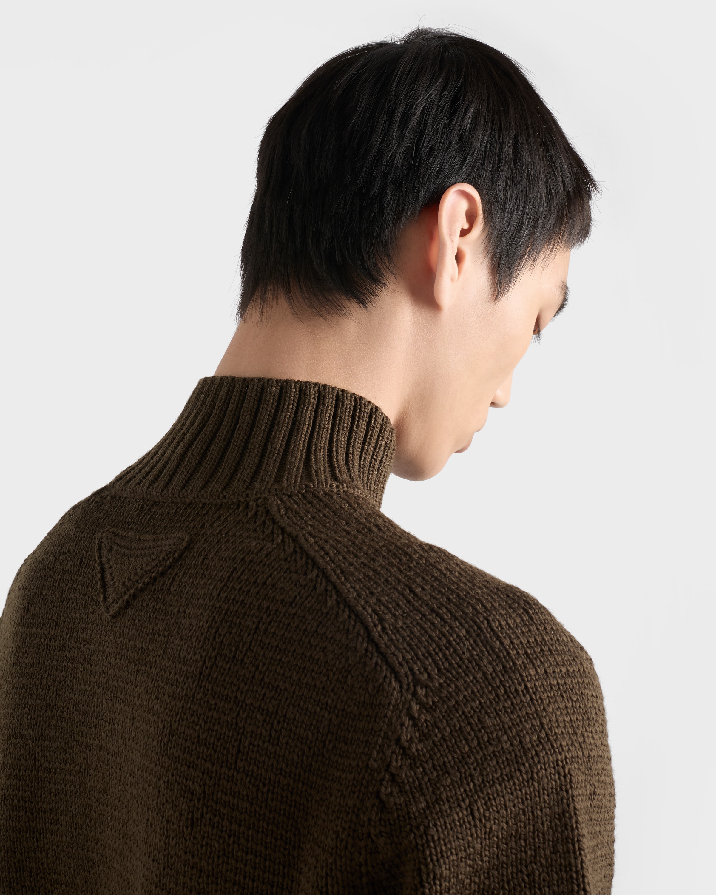 Military Green Wool Turtleneck | PRADA