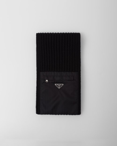 Prada Re-Nylon华达呢与羊毛围巾 1