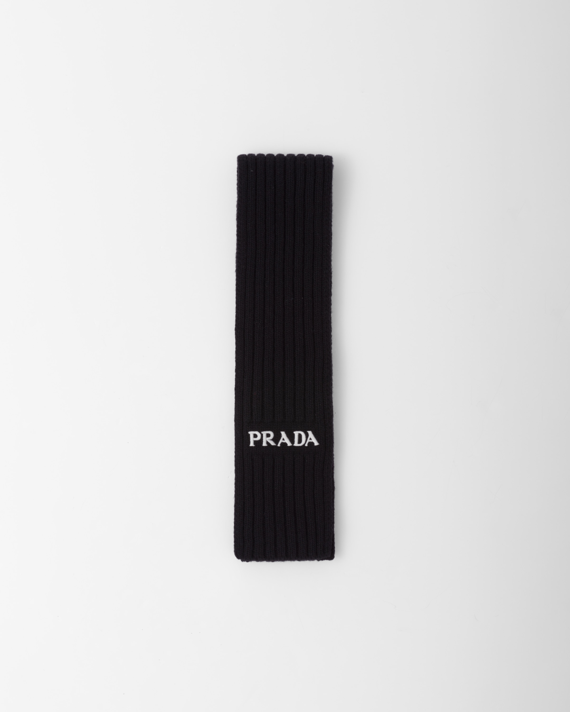 Prada Cashmere And Wool Scarf In Black