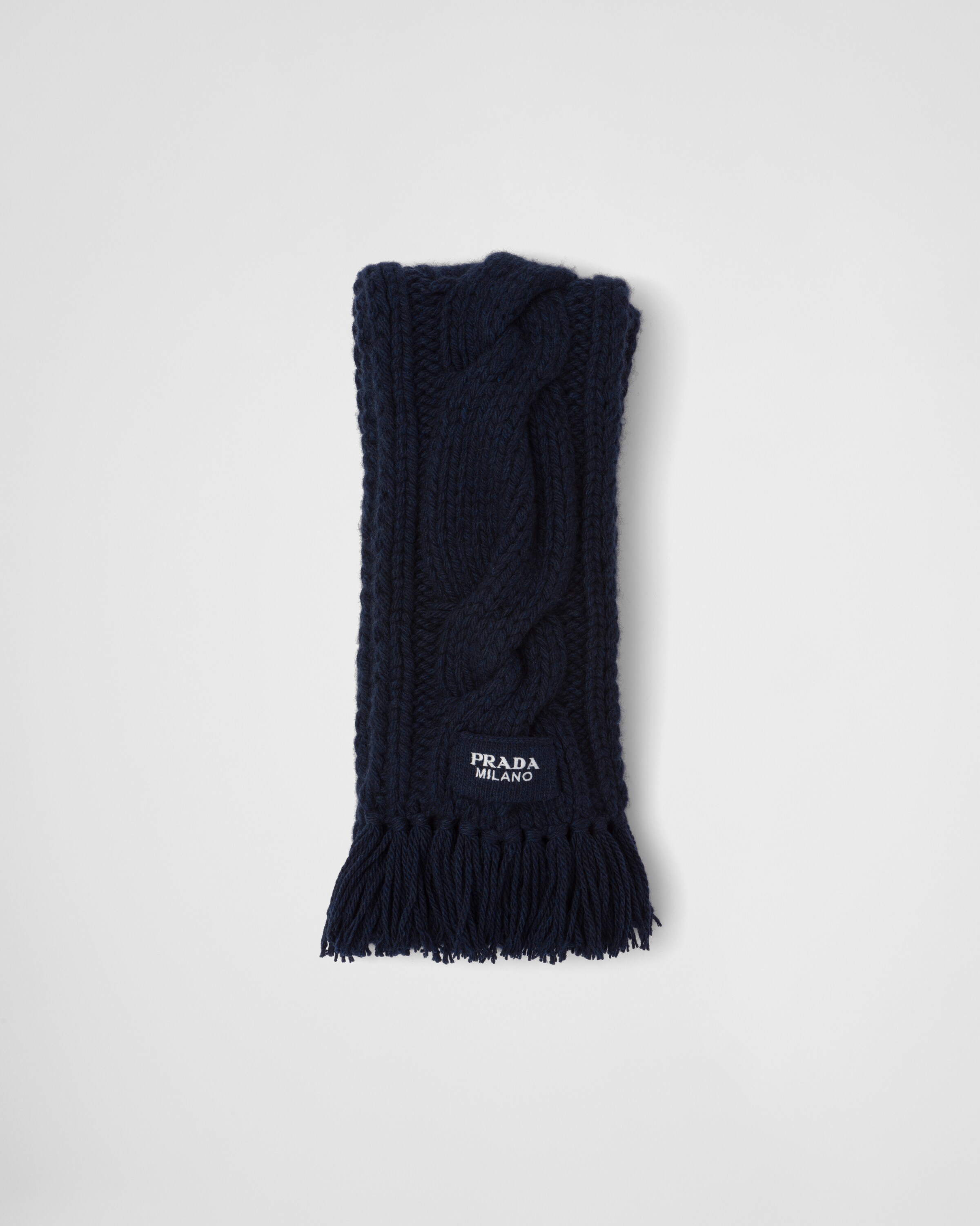 Prada Cashmere Scarf In Blue