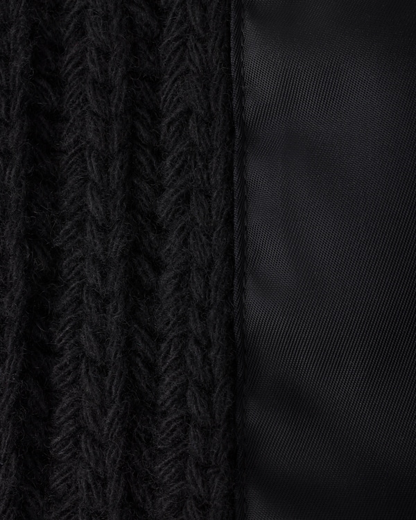 Wool, cashmere and Re-Nylon neck warmer - Black Wool, cashmere and Re-Nylon neck warmer - Black