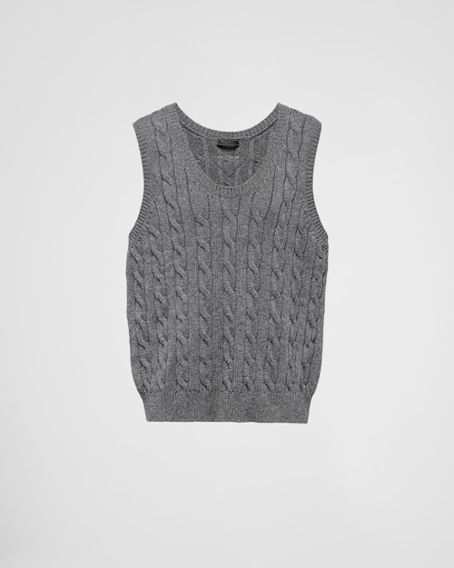 Slate Gray Sleeveless cashmere sweater 